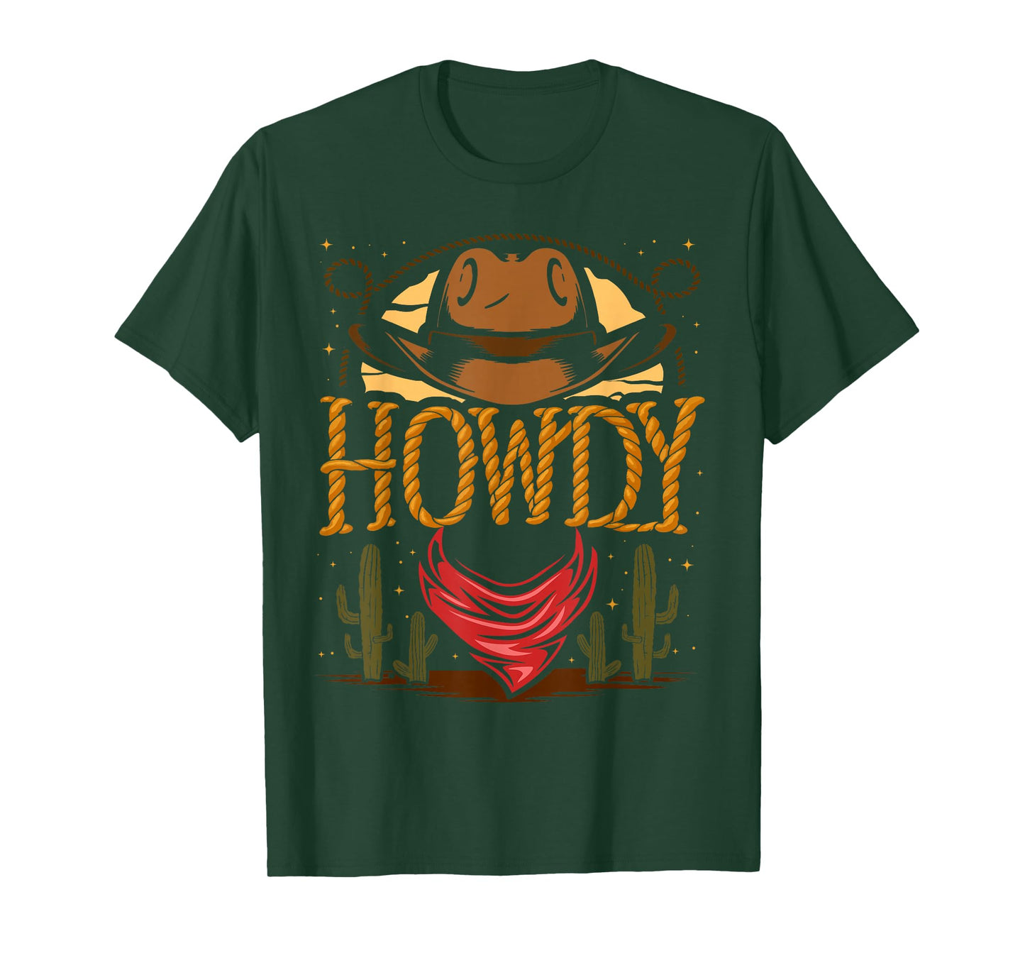 Howdy Cowboy Vintage Graphic Cactus Western Country Rodeo T-Shirt