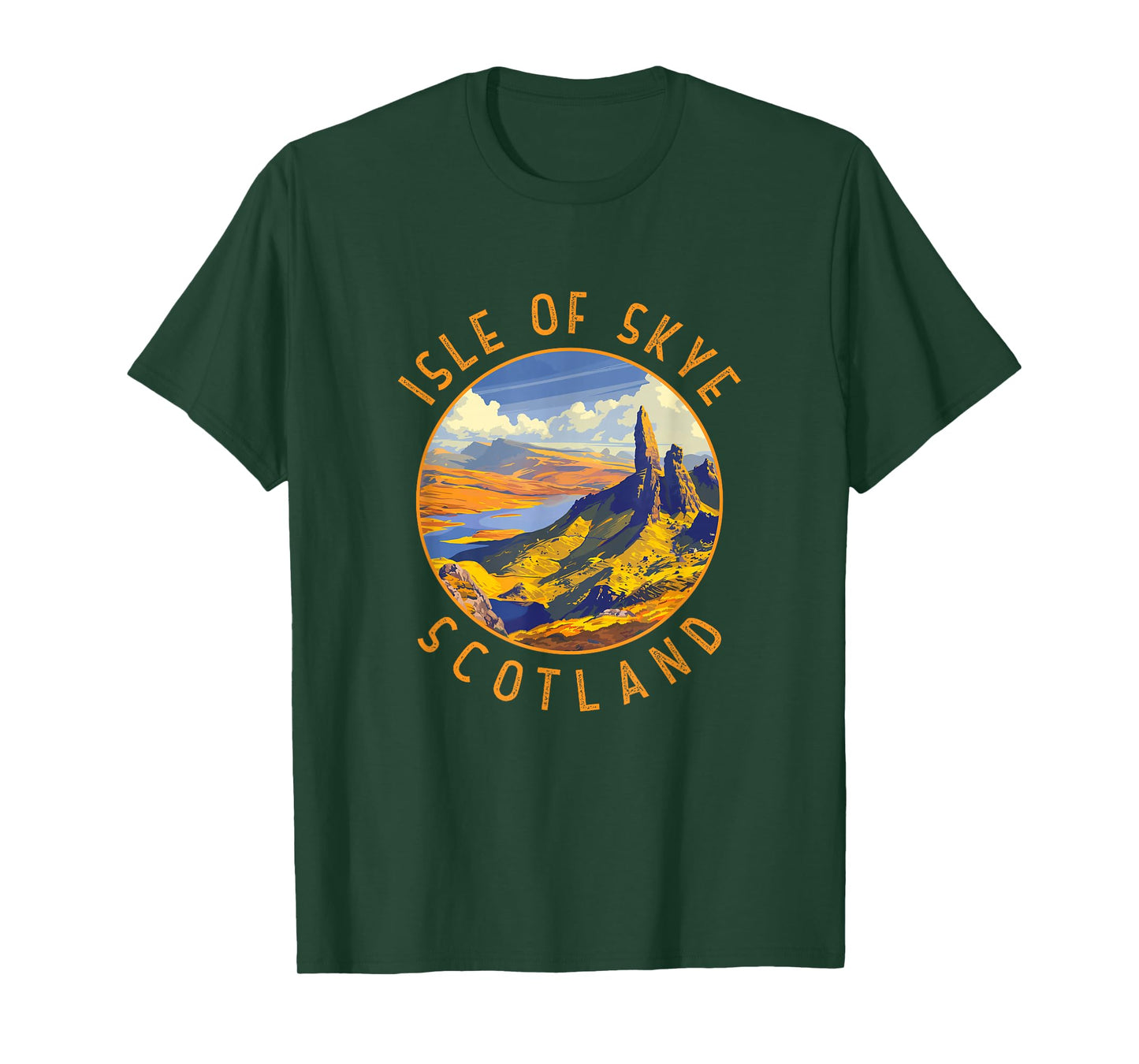 Isle of Skye Scotland Retro Distressed Circle T-Shirt