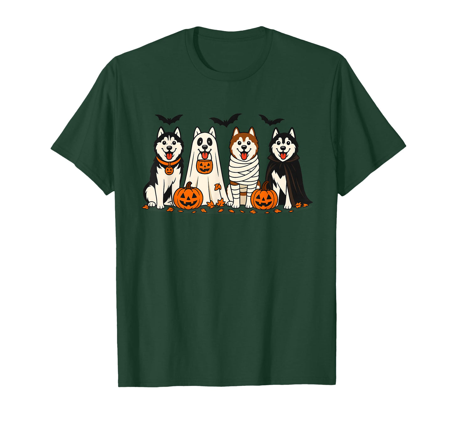Husky Ghost Dogs Halloween Dog Lovers T-Shirt