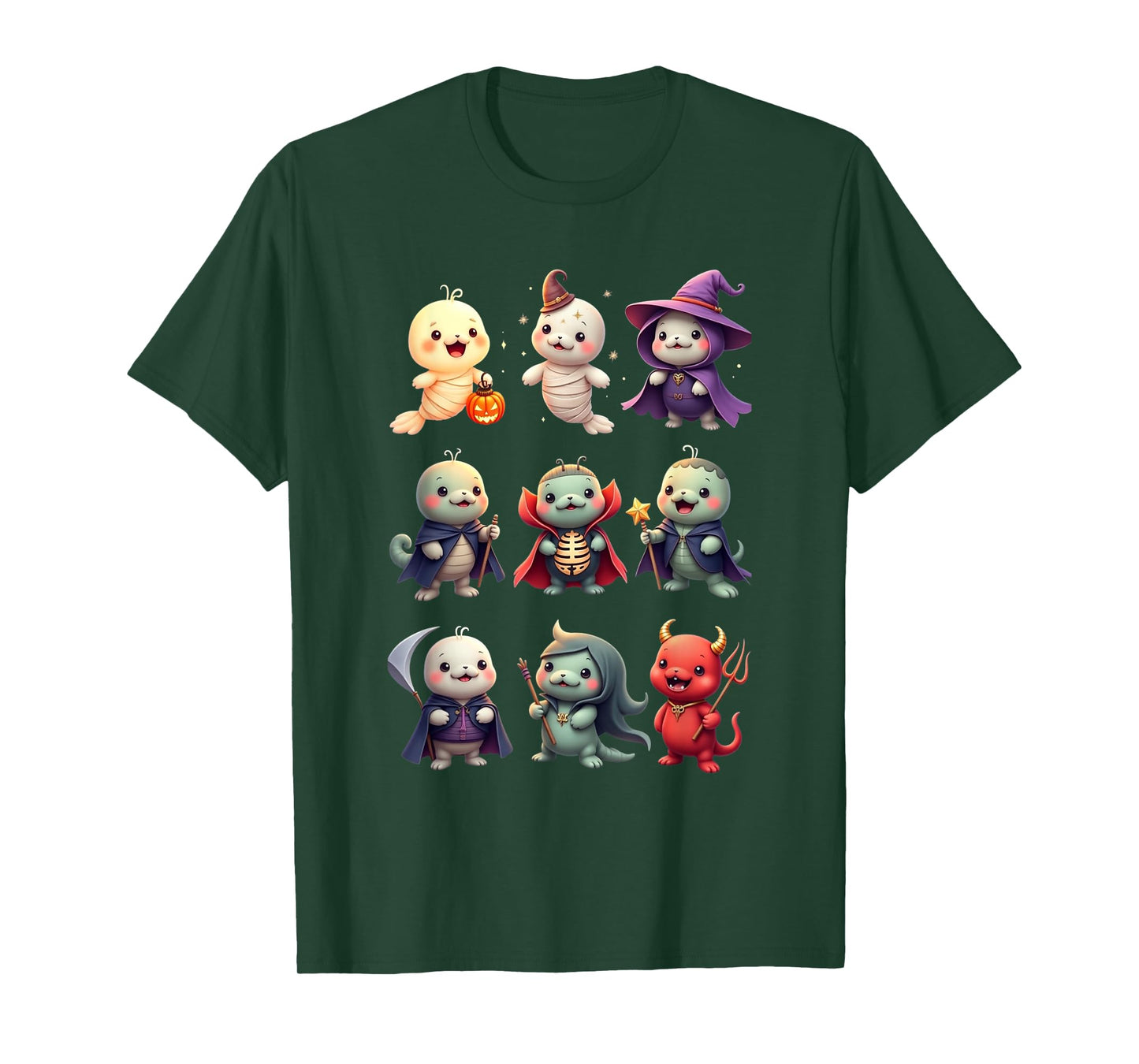 Funny Cute Manatee Boo Witch Zombie Vampire Halloween T-Shirt