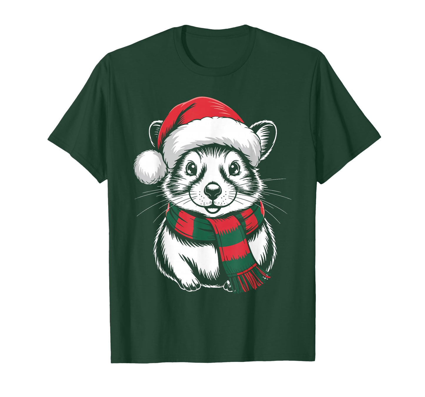 Pika Xmas Santa Hat Scarf Christmas Costume T-Shirt