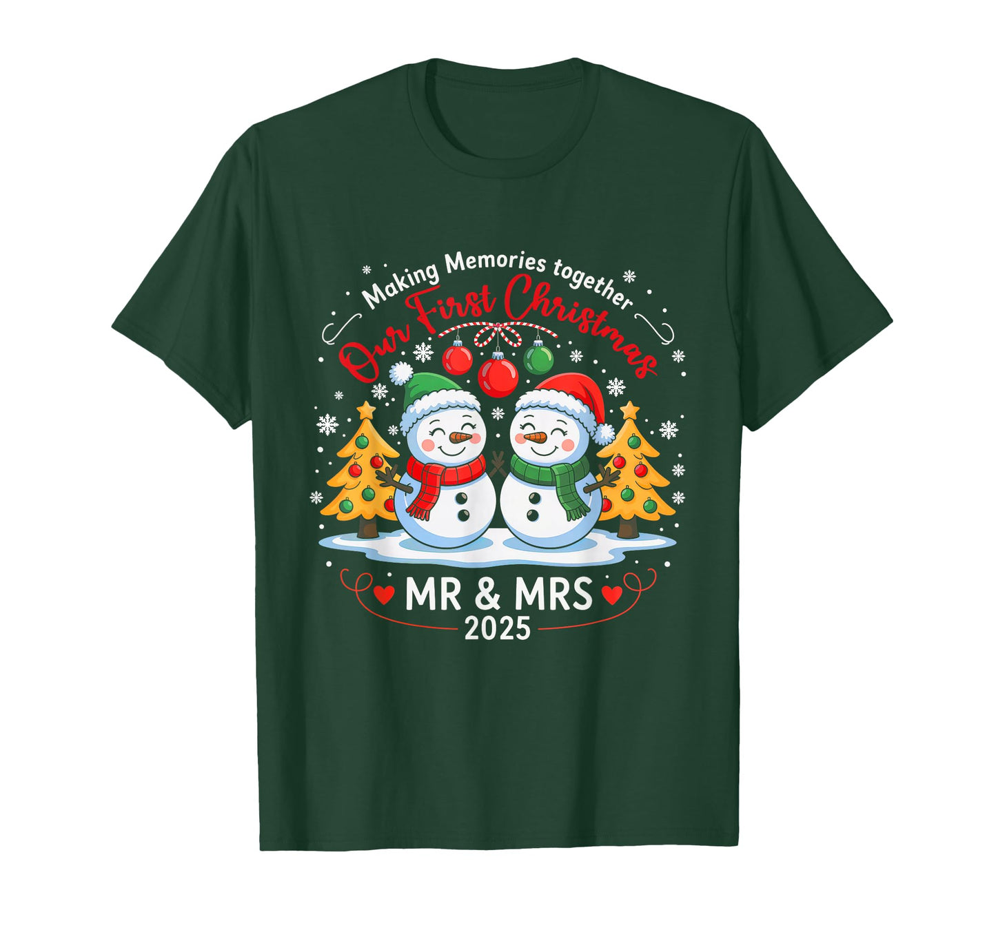 Our First Christmas as Mr & Mrs 2025 Couples T-Shirt