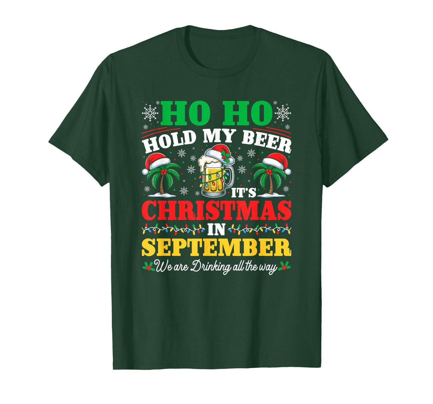 HO HO Hold My Paddle It's Christmas Hawaiian Tropical Santa T-Shirt