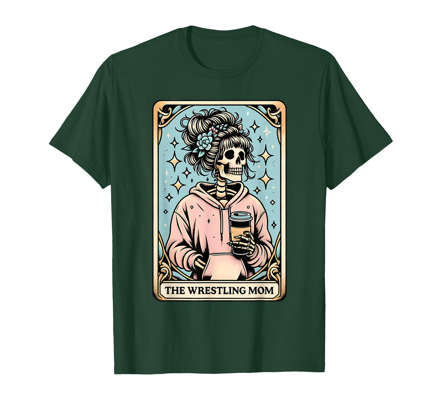Vintage The Wrestling Mom Tarot Card Skeleton Mama Mom T-Shirt