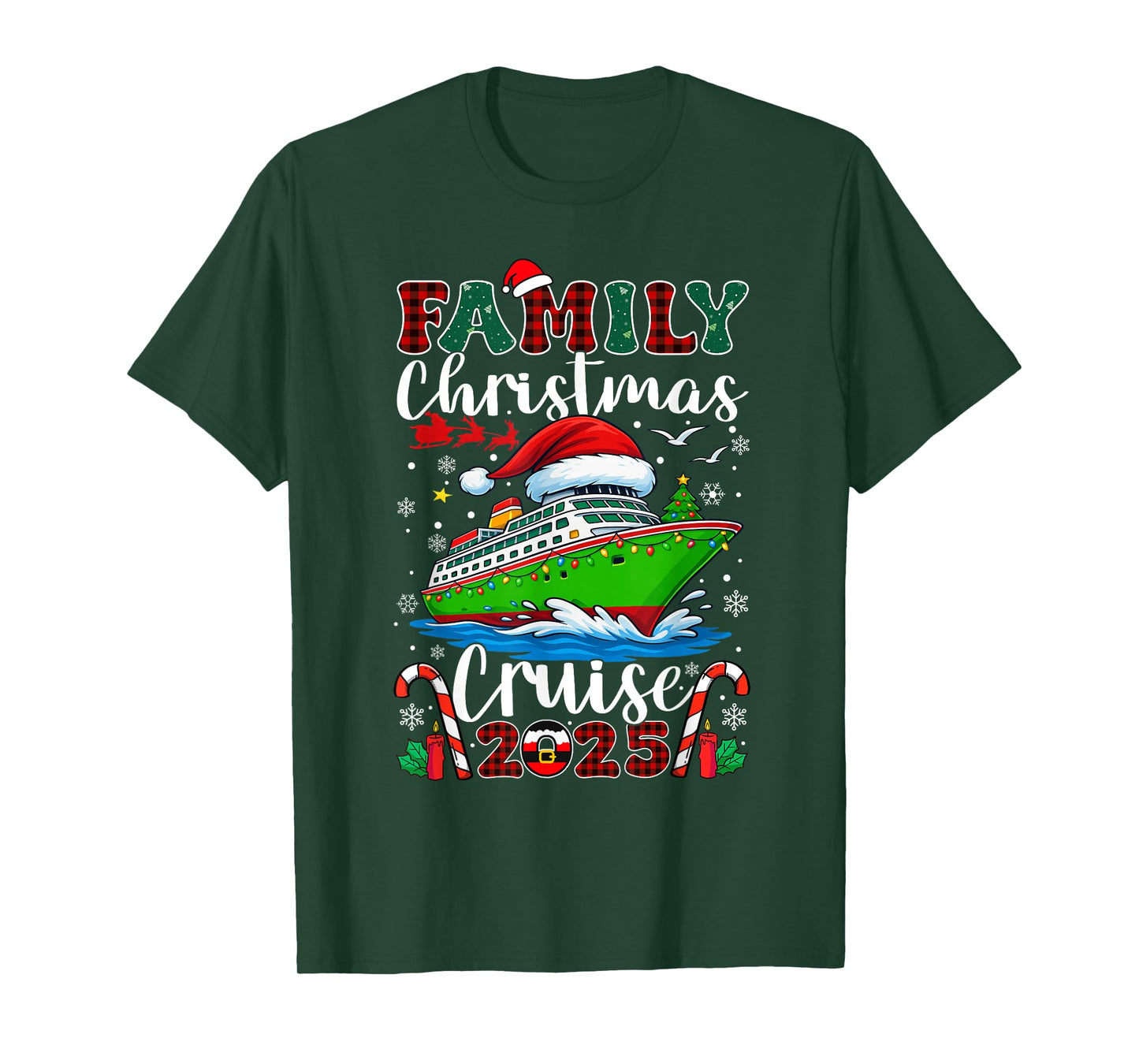 Family Christmas Cruise 2025 Matching Cruise Holiday Holiday T-Shirt