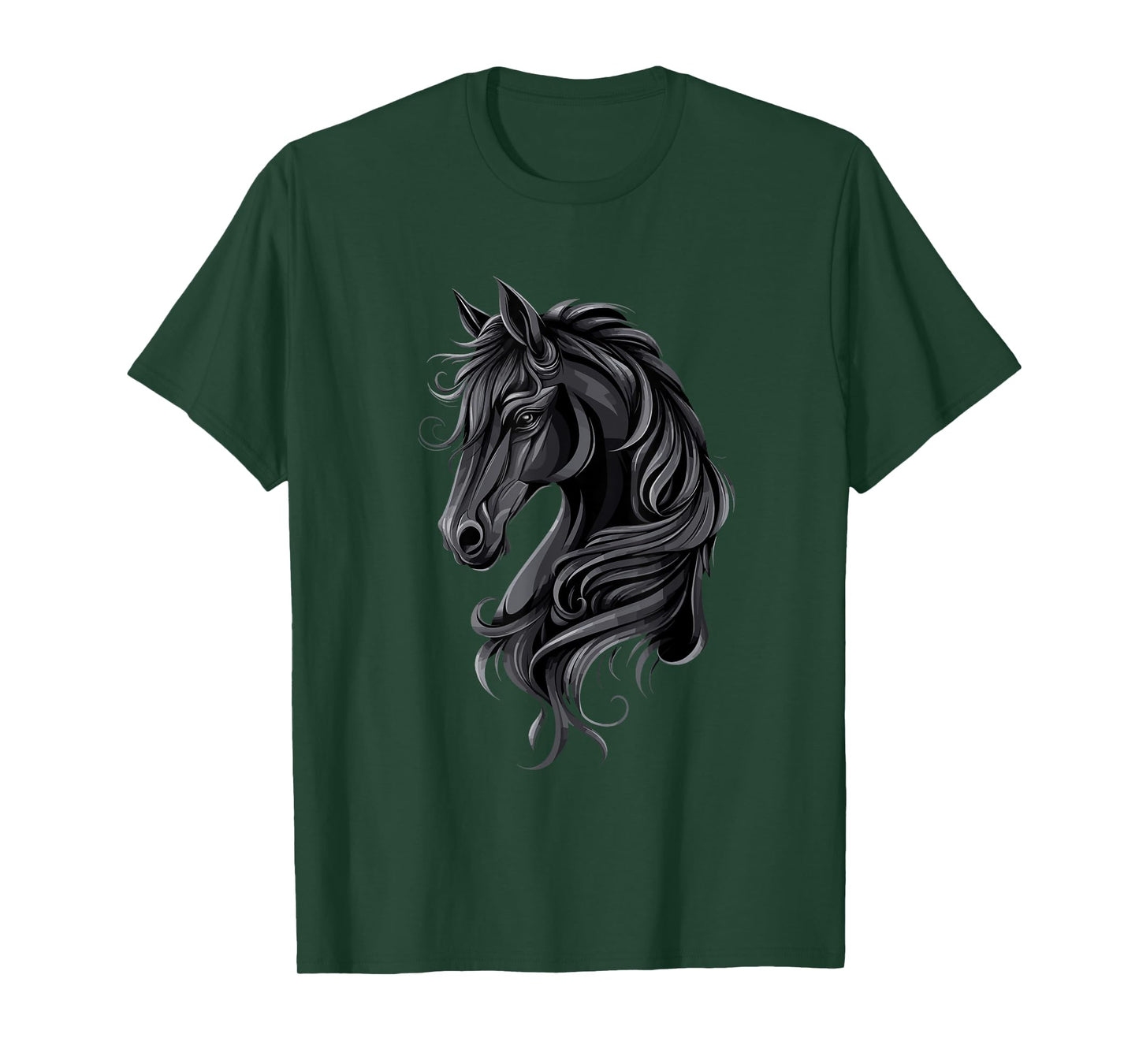 Black Horse Portrait – Friesian horse T-Shirt
