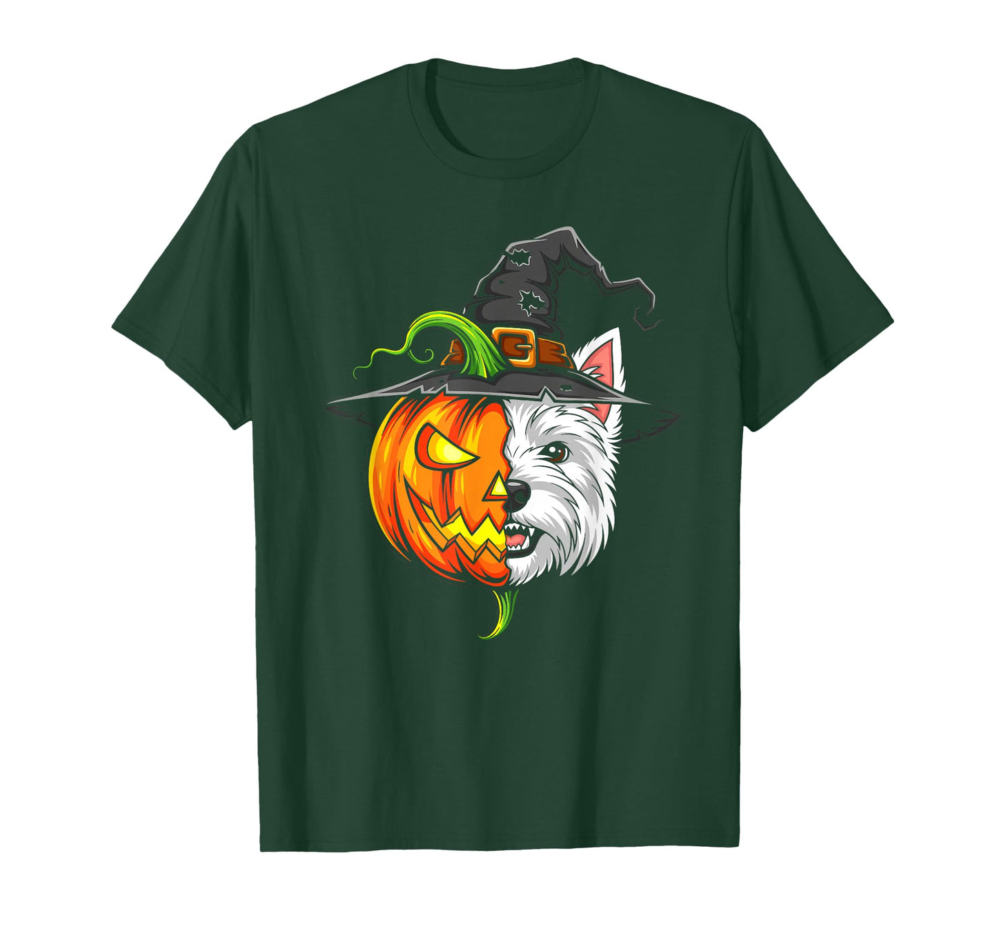West Highland White Terrier Pumpkin Jack O Lantern Halloween T-Shirt