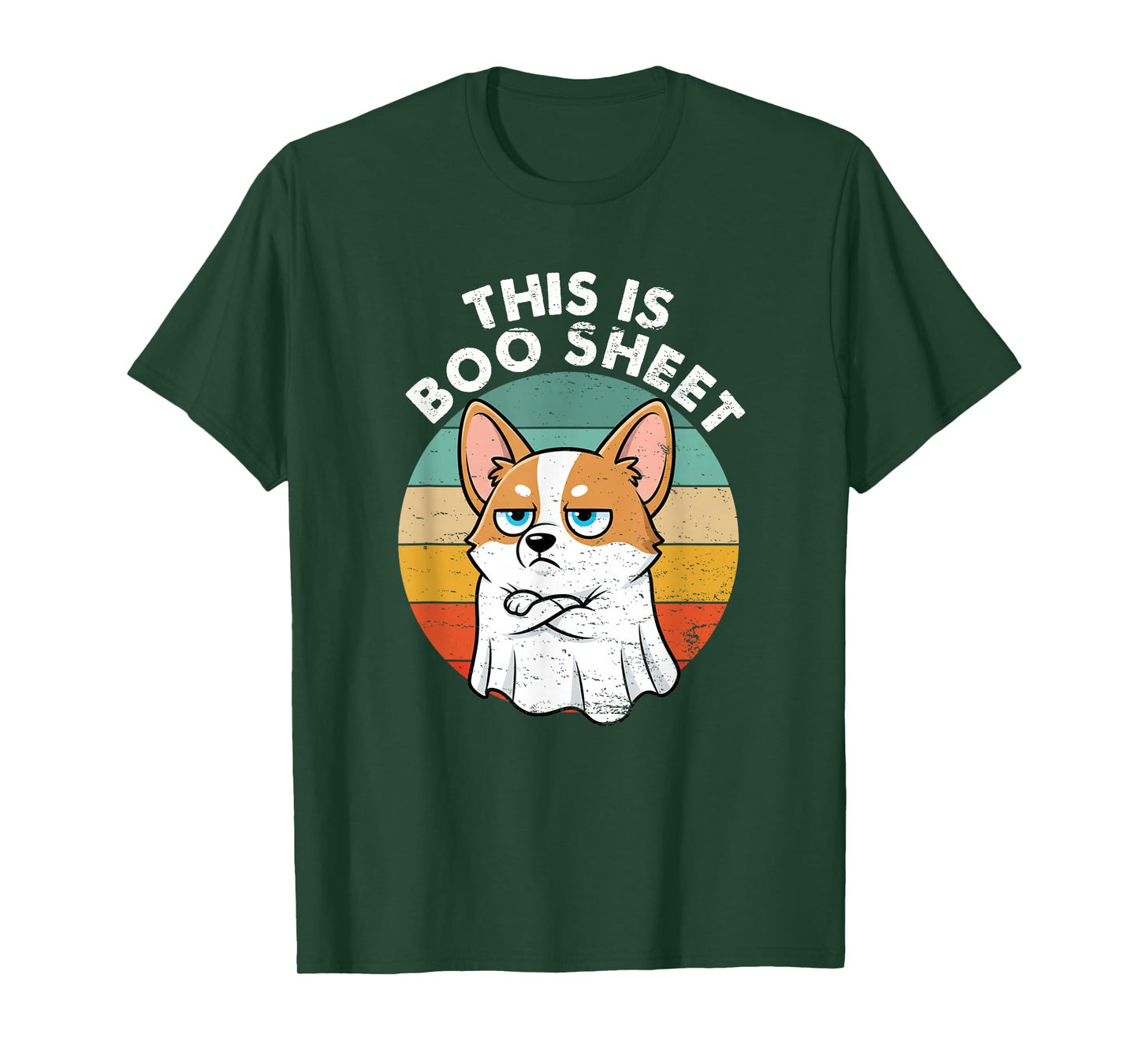This is Boo Sheet Corgi Dog Retro Halloween Funny Dog T-Shirt