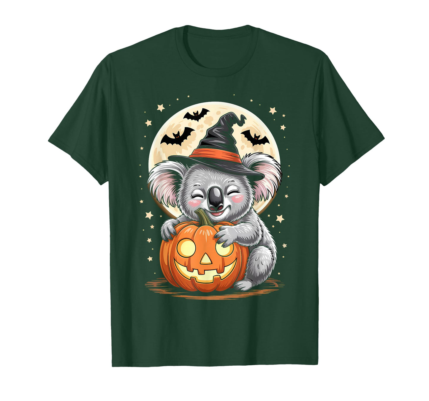 Halloween Koala Witch Hat Pumpkin Spooky T-Shirt