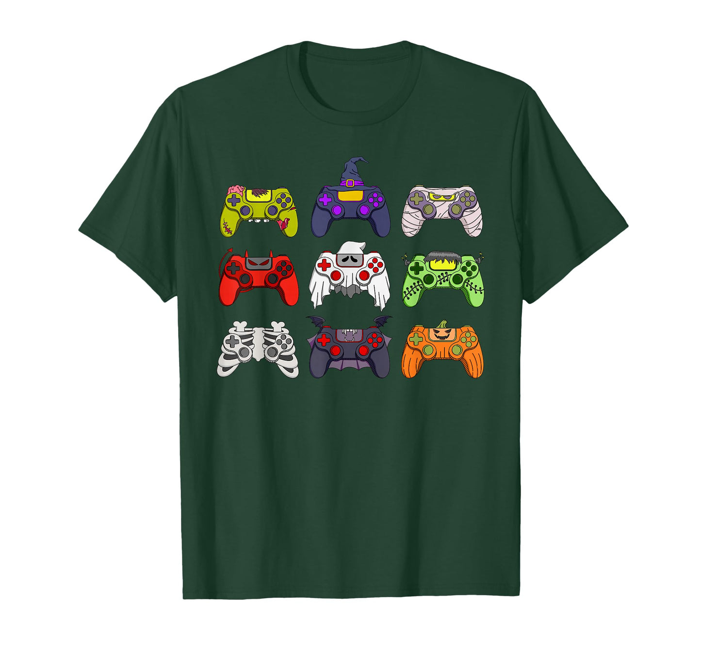 Skeleton Zombie Gaming Controllers Mummy Halloween Boys Kids T-Shirt
