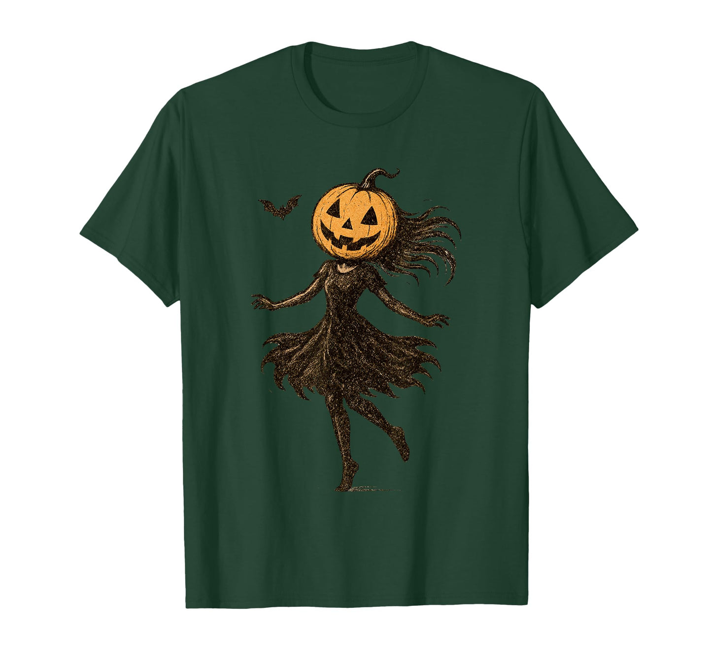 Pumpkin Lady Halloween Scary Gothic Goth Spooky Season T-Shirt