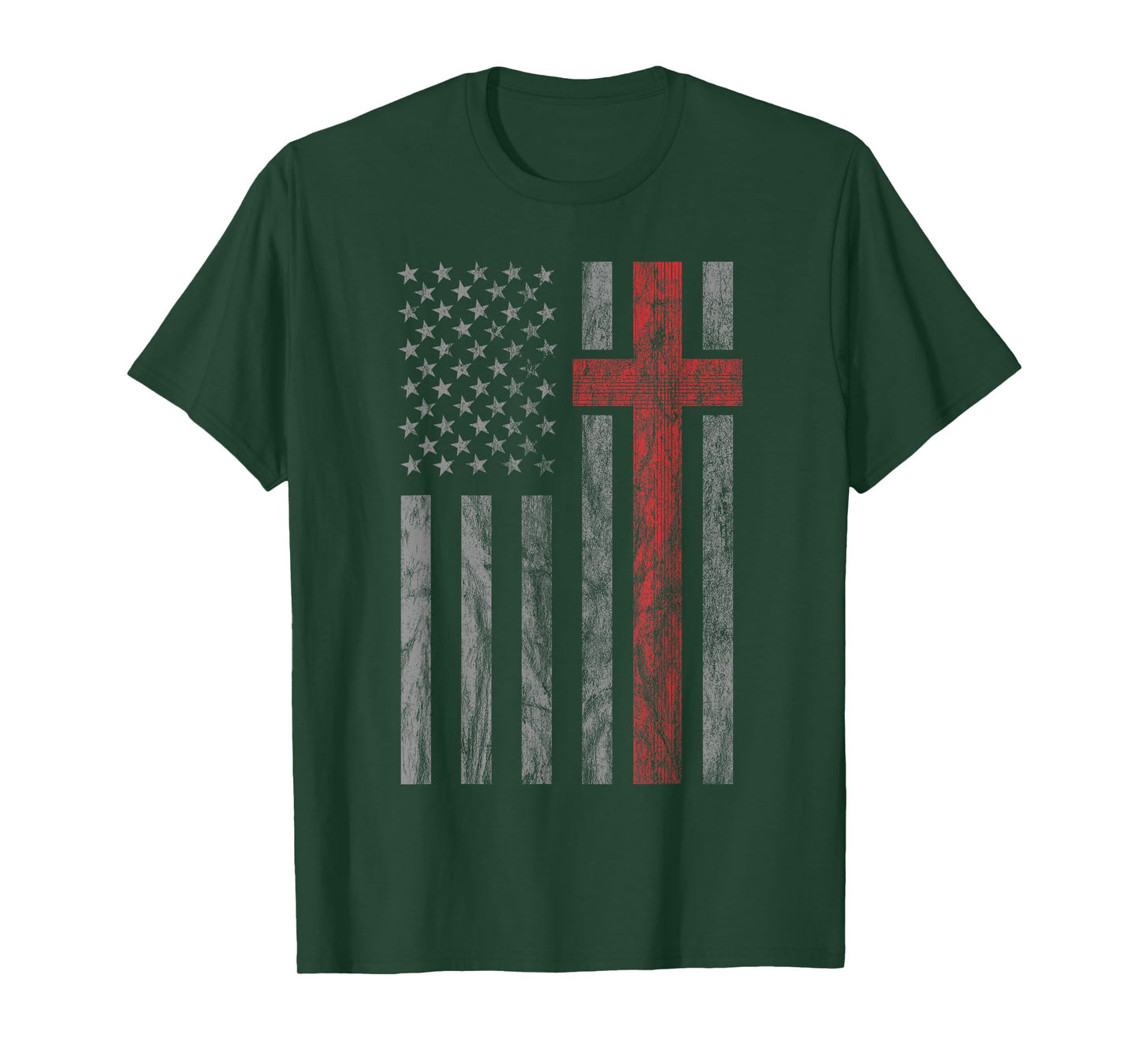 Vintage Distressed USA Flag Christian Shirt - Patriotic Tee T-Shirt