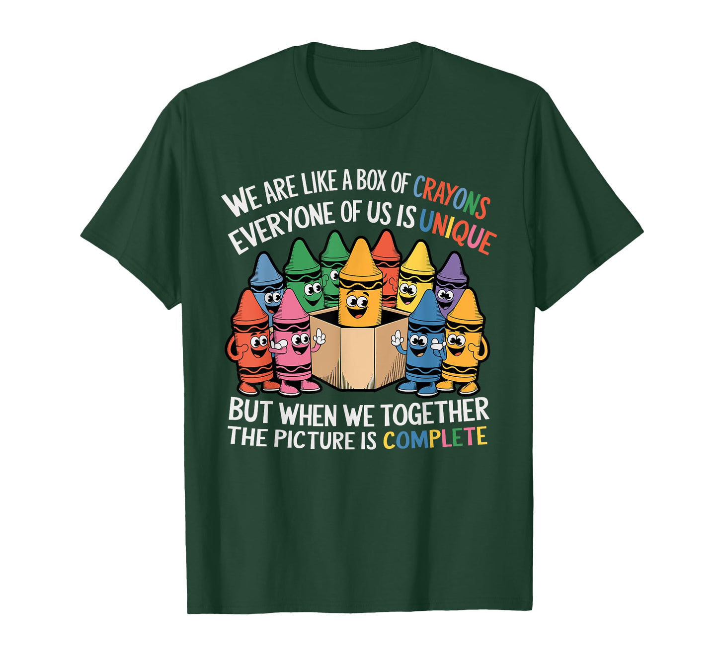 Funny Teacher We Are Like a Box of Crayons T-Shirt