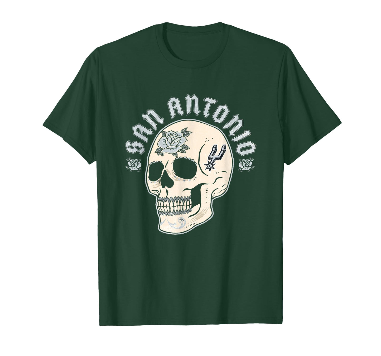NBA San Antonio Spurs Halloween Floral Skull T-Shirt