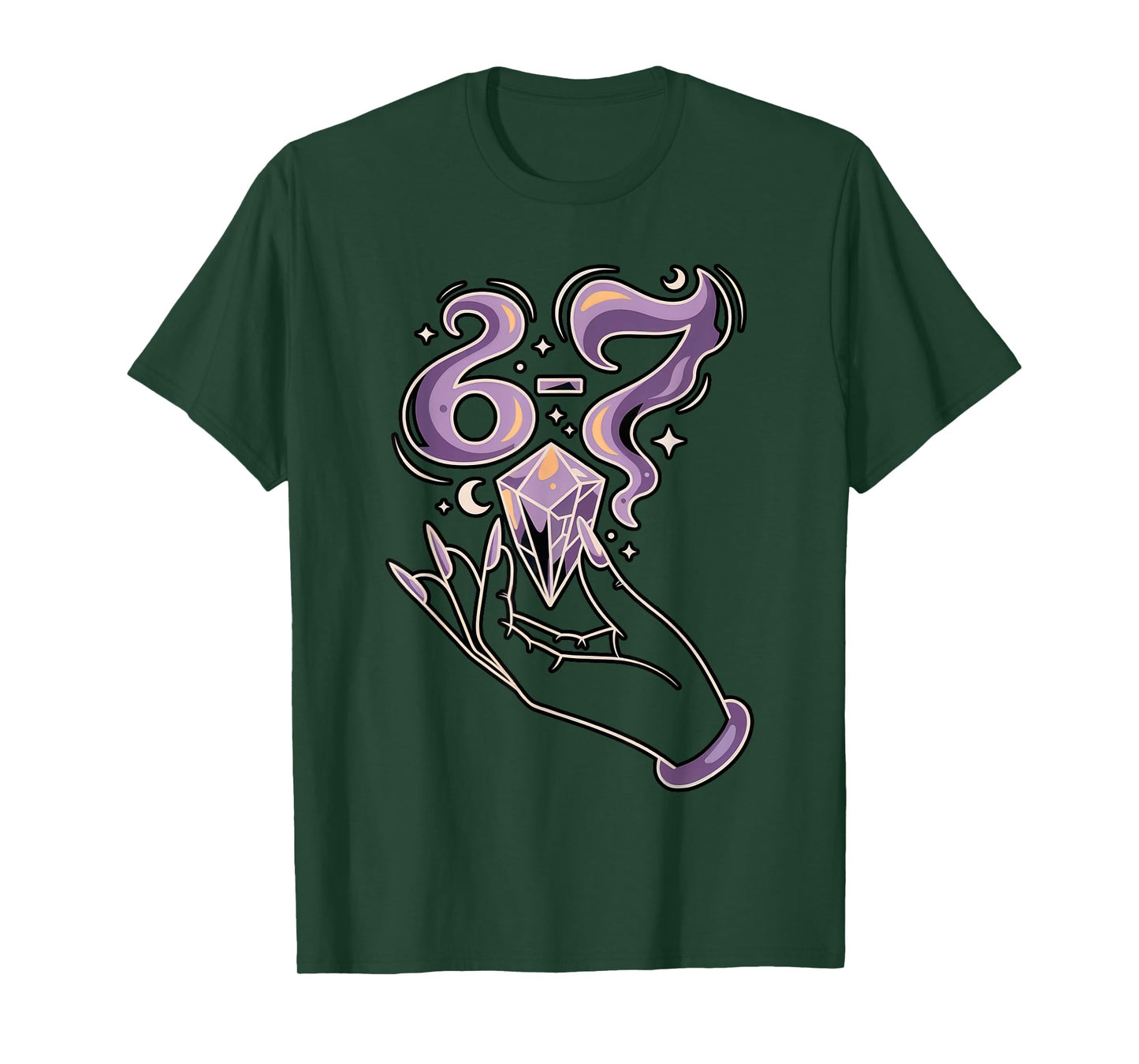Haunted by 6-7 Smoke Girls Witch Hand Crystal Halloween T-Shirt