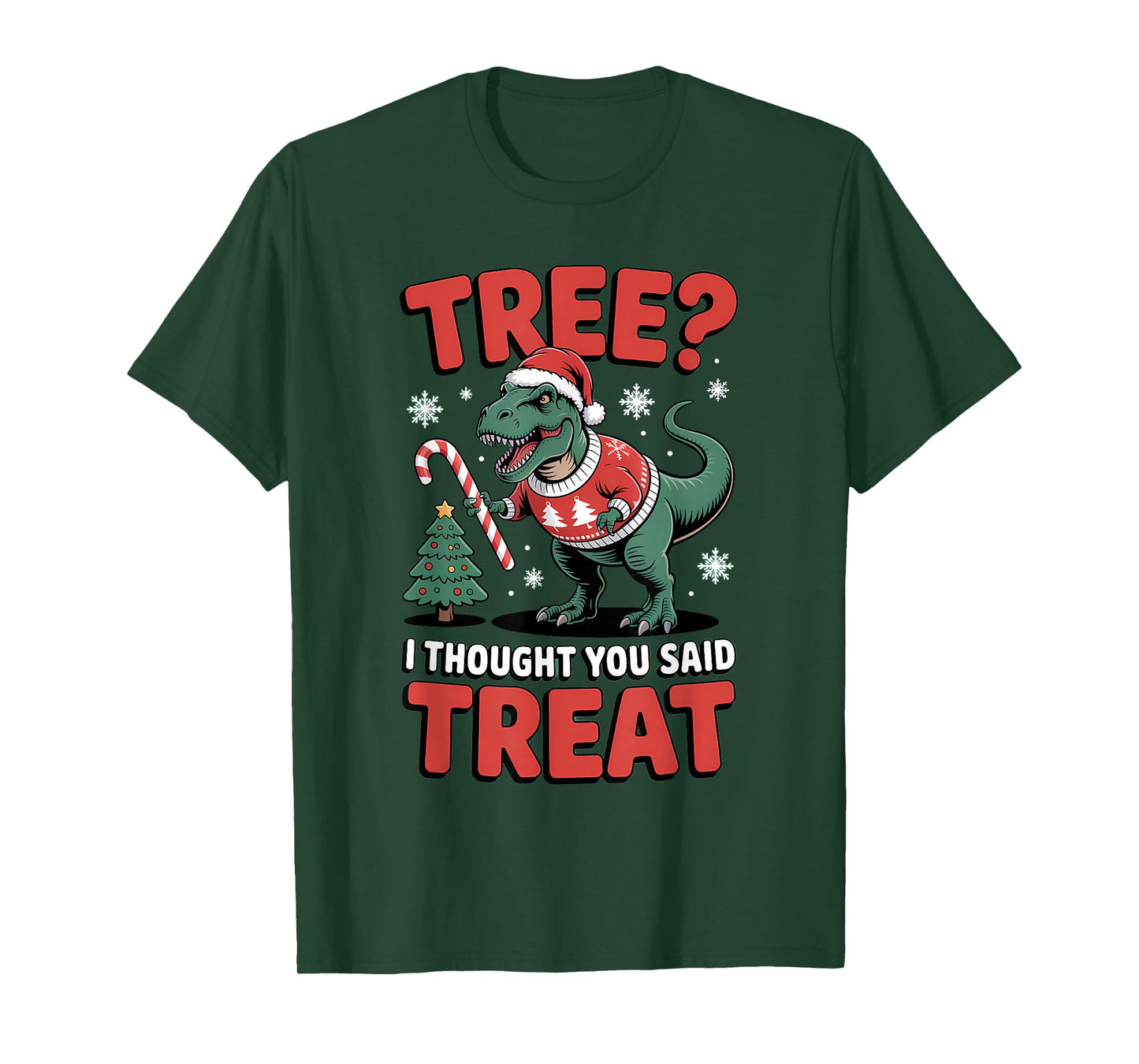 Tree I Thought You Said Treat Funny Dino T-Shirt