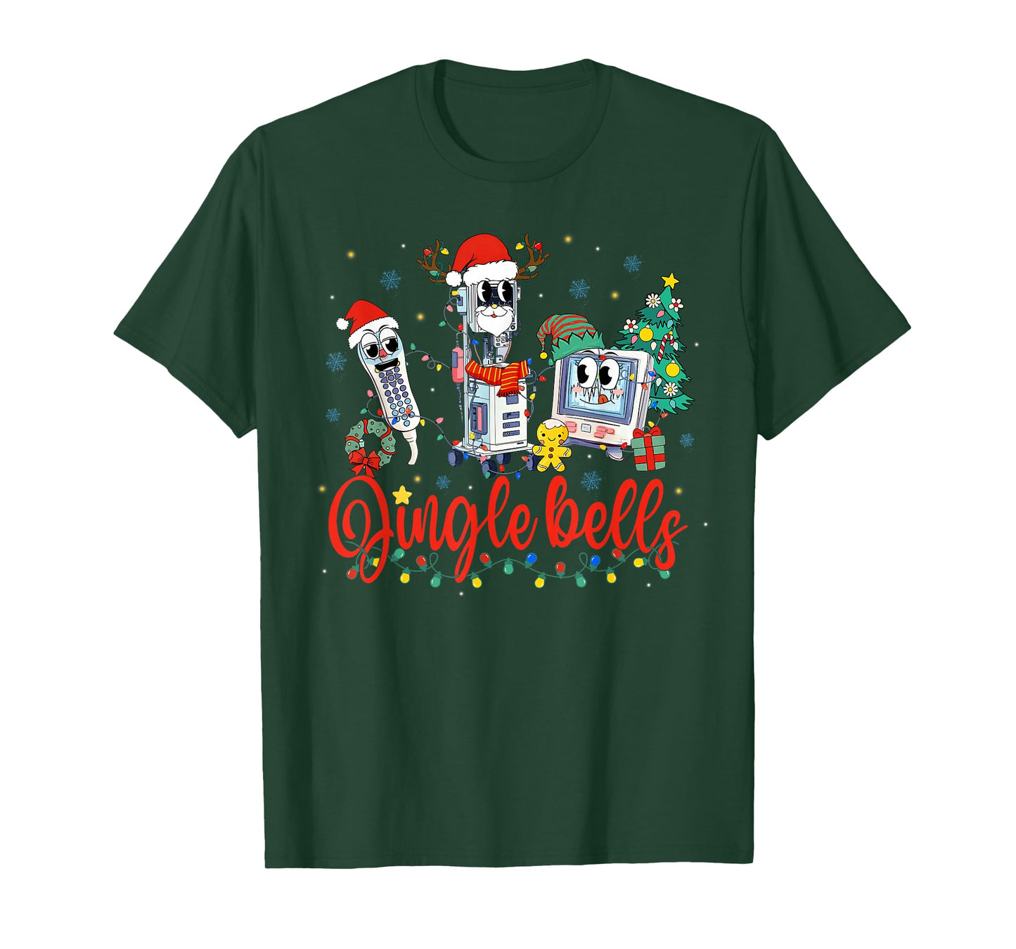 Funny Jingle Bells Telemetry Nurse Christmas Tech Nursing T-Shirt