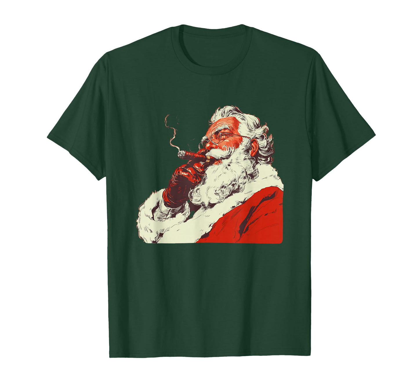 Smoking Santa Costume for Christmas Cigar Lovers T-Shirt