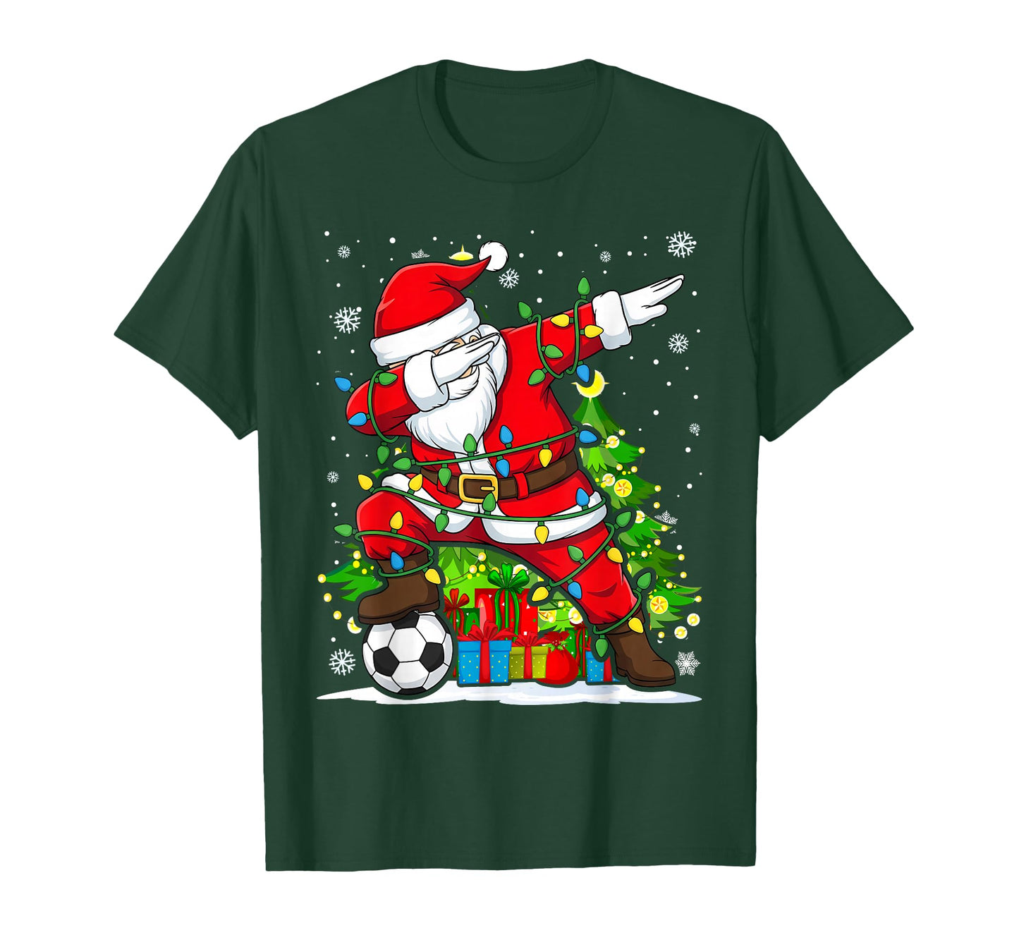 Dabbing Soccer Santa | Christmas Funny Dab Ball T-Shirt