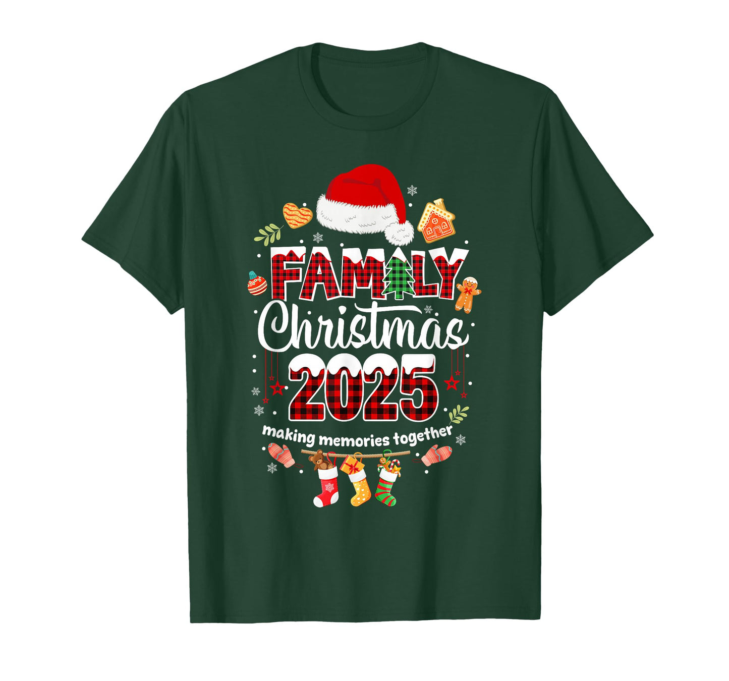 Family Christmas 2025 Matching Squad Santa Elf Funny Xmas T-Shirt
