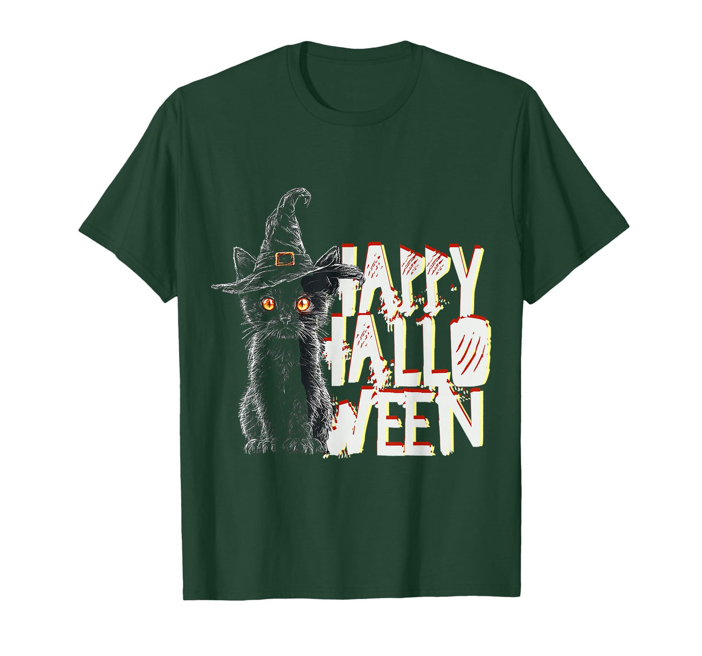 Happy Halloween Costume Cat Witch Animal Fun T-Shirt