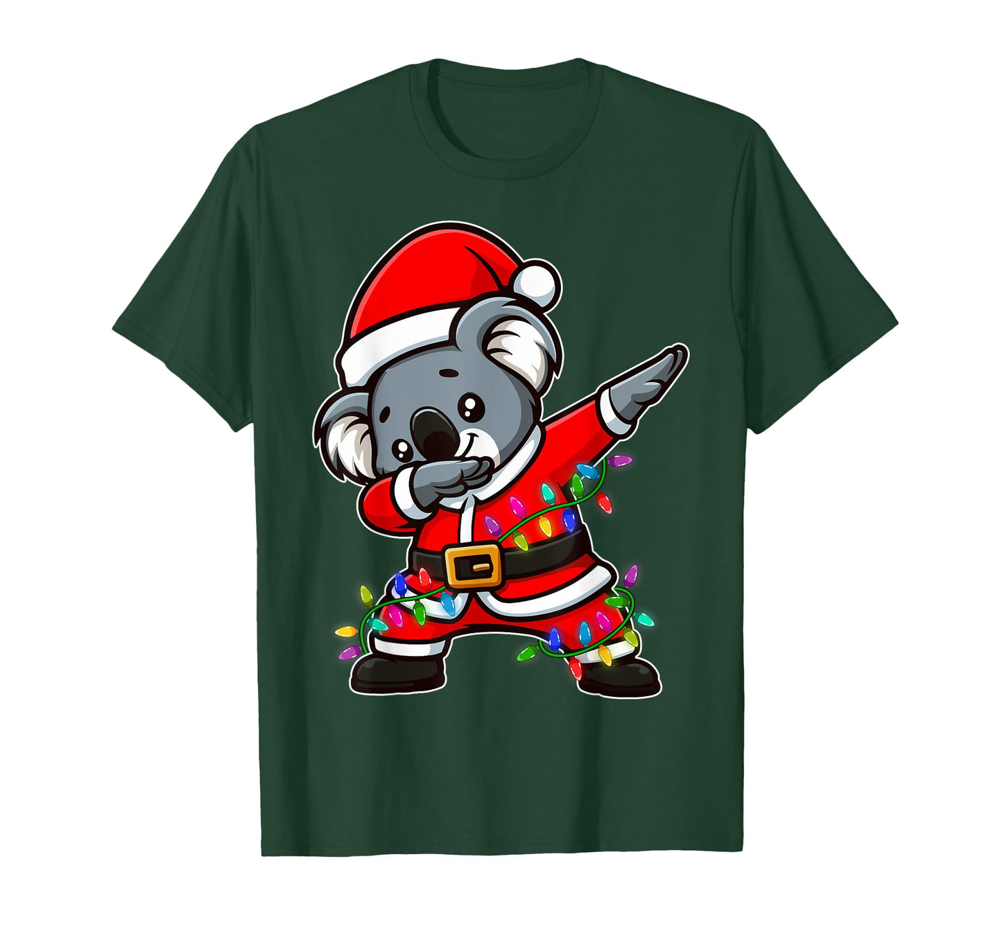 Christmas Koala Dabbing Lights Santa Xmas for Men Women Kids T-Shirt