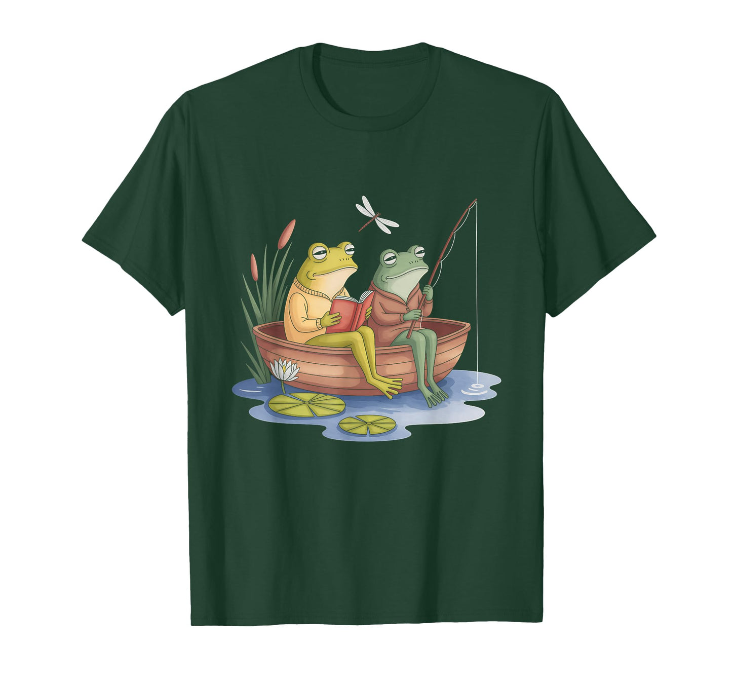 Book Shirt Frog Toad Fishing Vintage Book Frog T-Shirt