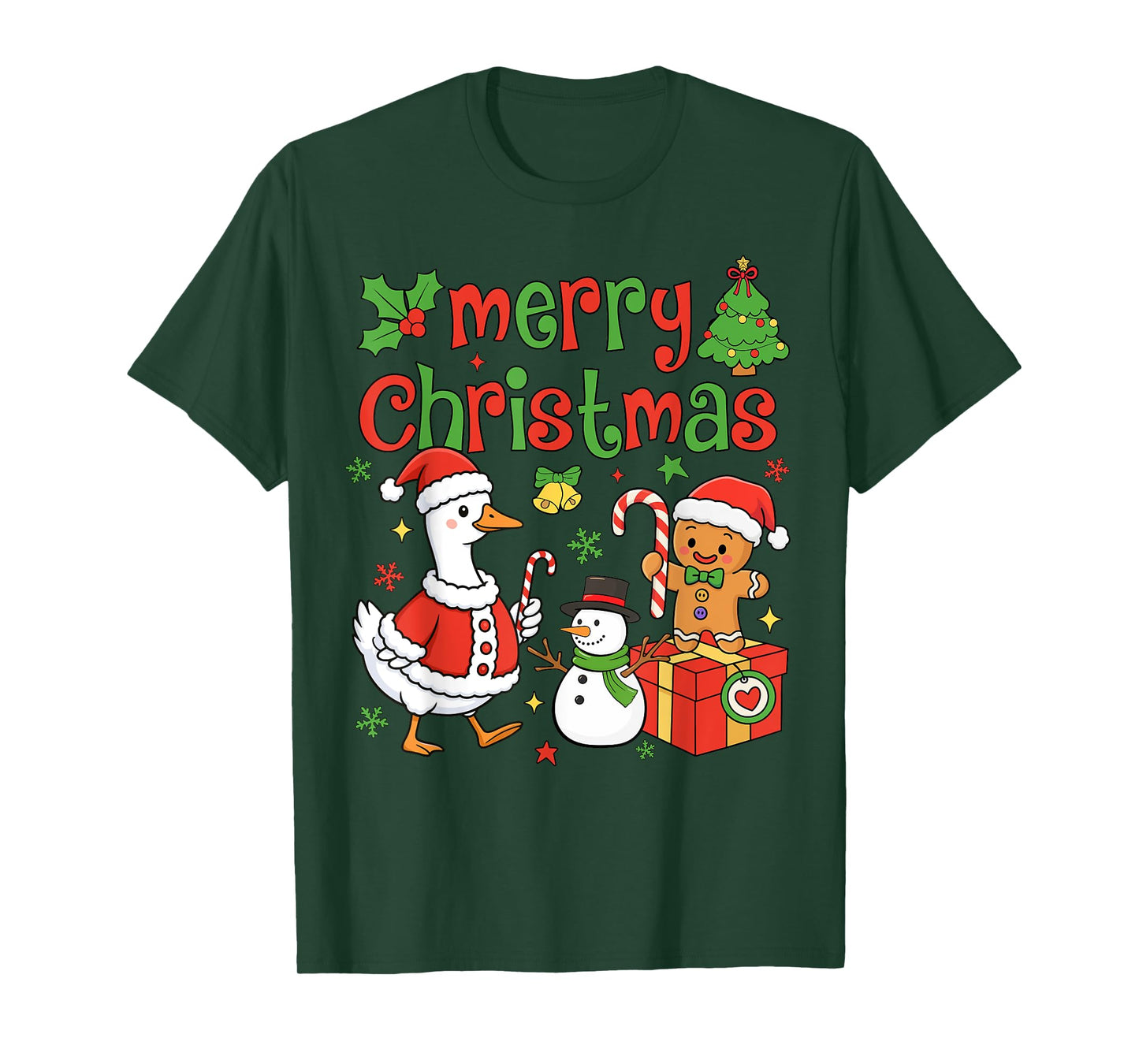 Merry Christmas Funny Merry Goosemas Christmas Silly Goose T-Shirt