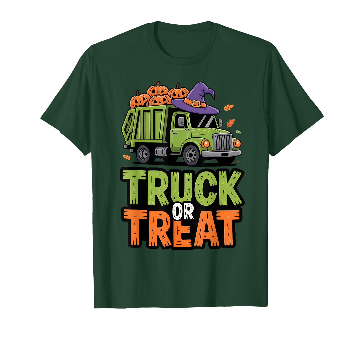 Kids Garbage Truck Pumpkins Toddler Baby Boys Halloween Kids T-Shirt