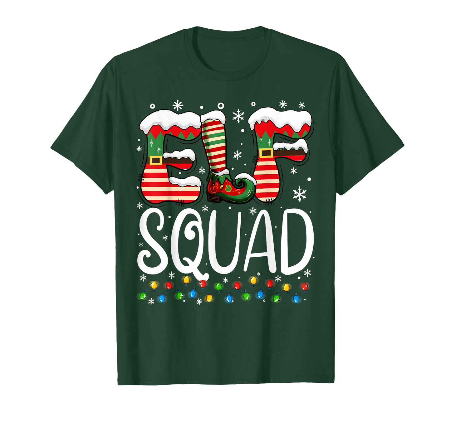 Elf Family Christmas Matching Pajamas Xmas Elf Squad T-Shirt