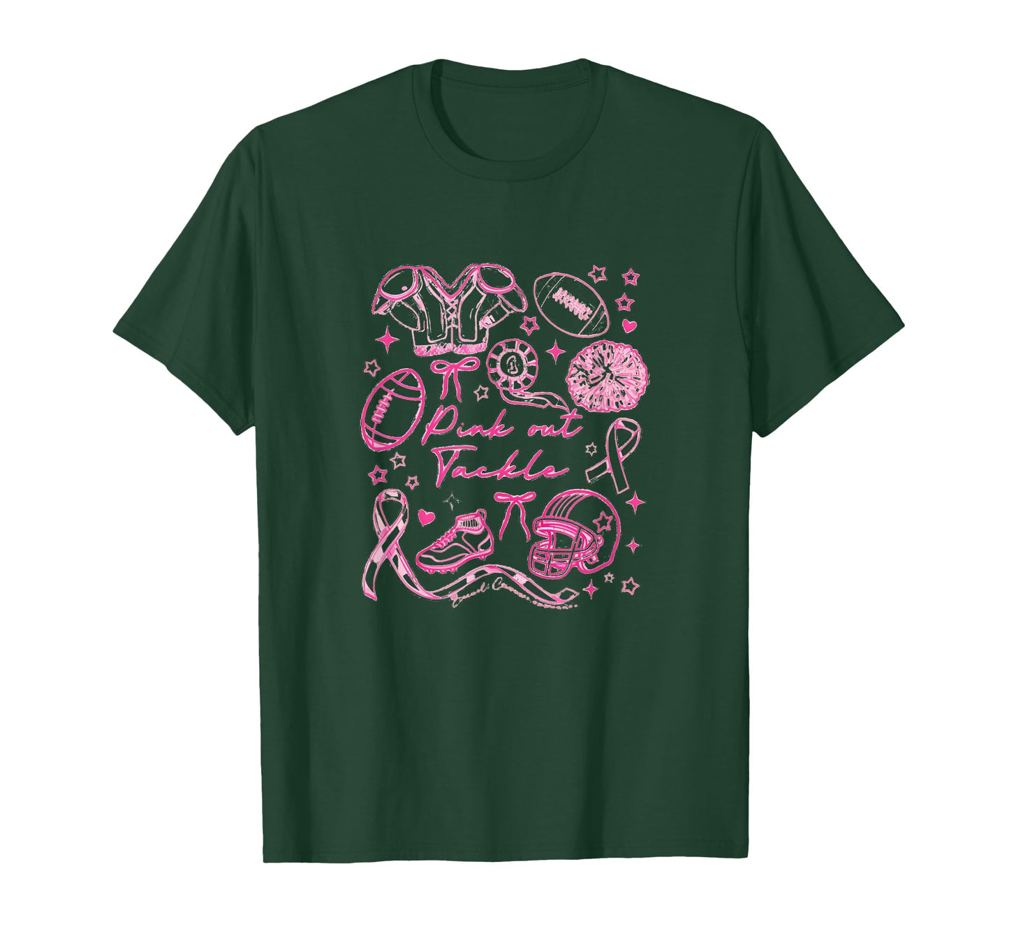 Pink Out Tackle Cancer Football, Breast Cancer Awareness Gam T-Shirt