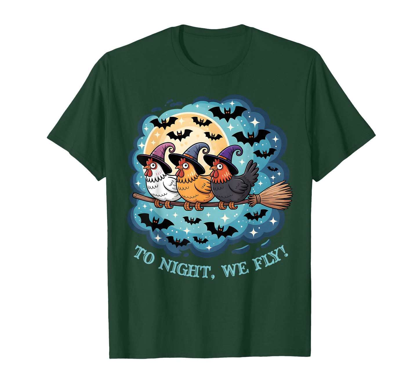 Tonight We Fly Funny Chicken Spooky Season Farm Halloween T-Shirt