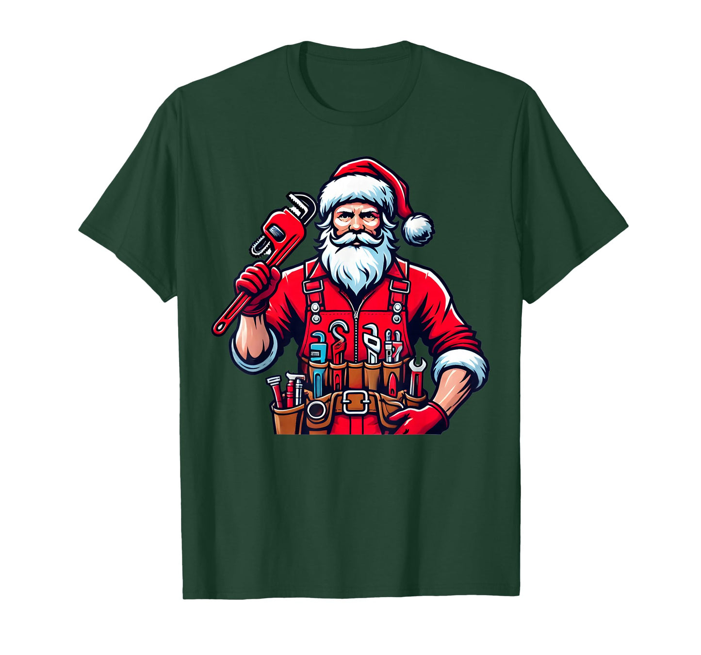 Mechanic Santa Christmas Xmas Funny Graphic Women Men T-Shirt