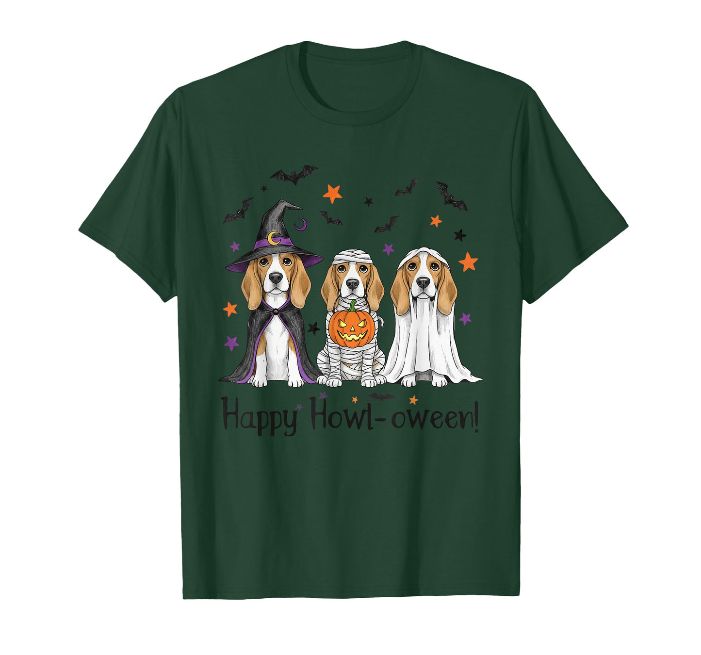 Beagle Halloween Costume Witch Mummy Ghost Pumpkin T-Shirt