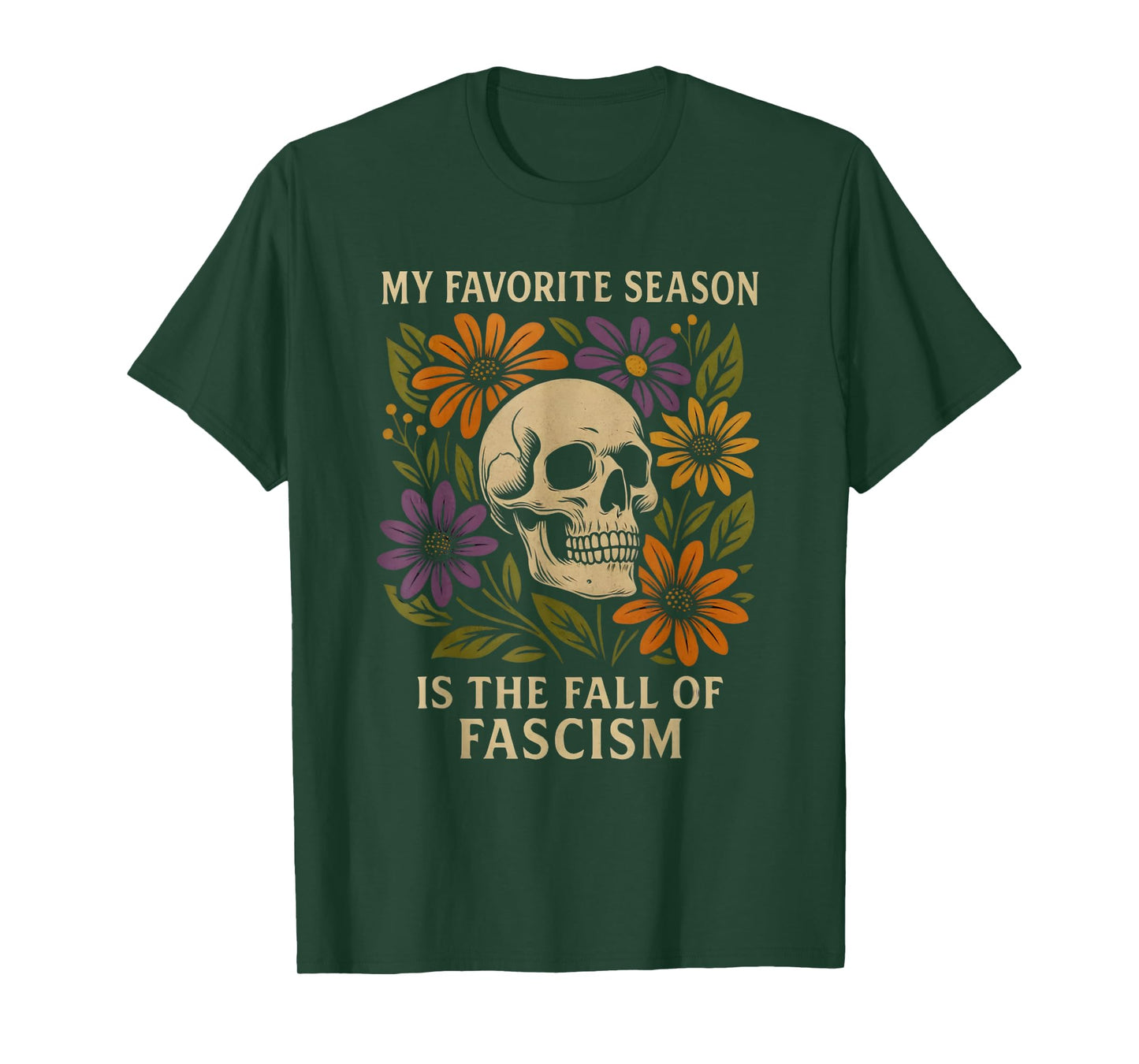 Vintage My Favorite Season is The Fall of Fascism Halloween T-Shirt