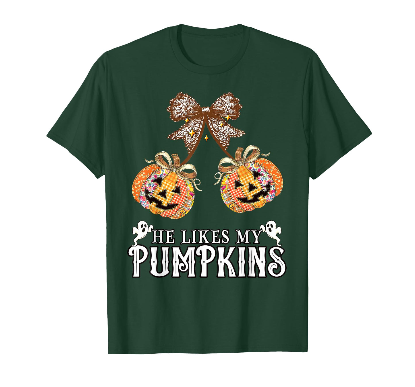 He Likes My Pumpkins I Like His Broomstick Couples Halloween T-Shirt