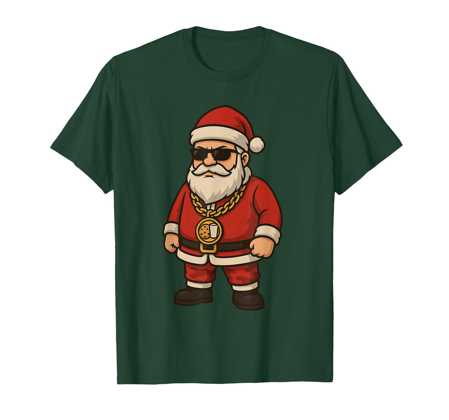 Funny Hip Hop Santa Gansta Streetwear Hustle Christmas Milk T-Shirt