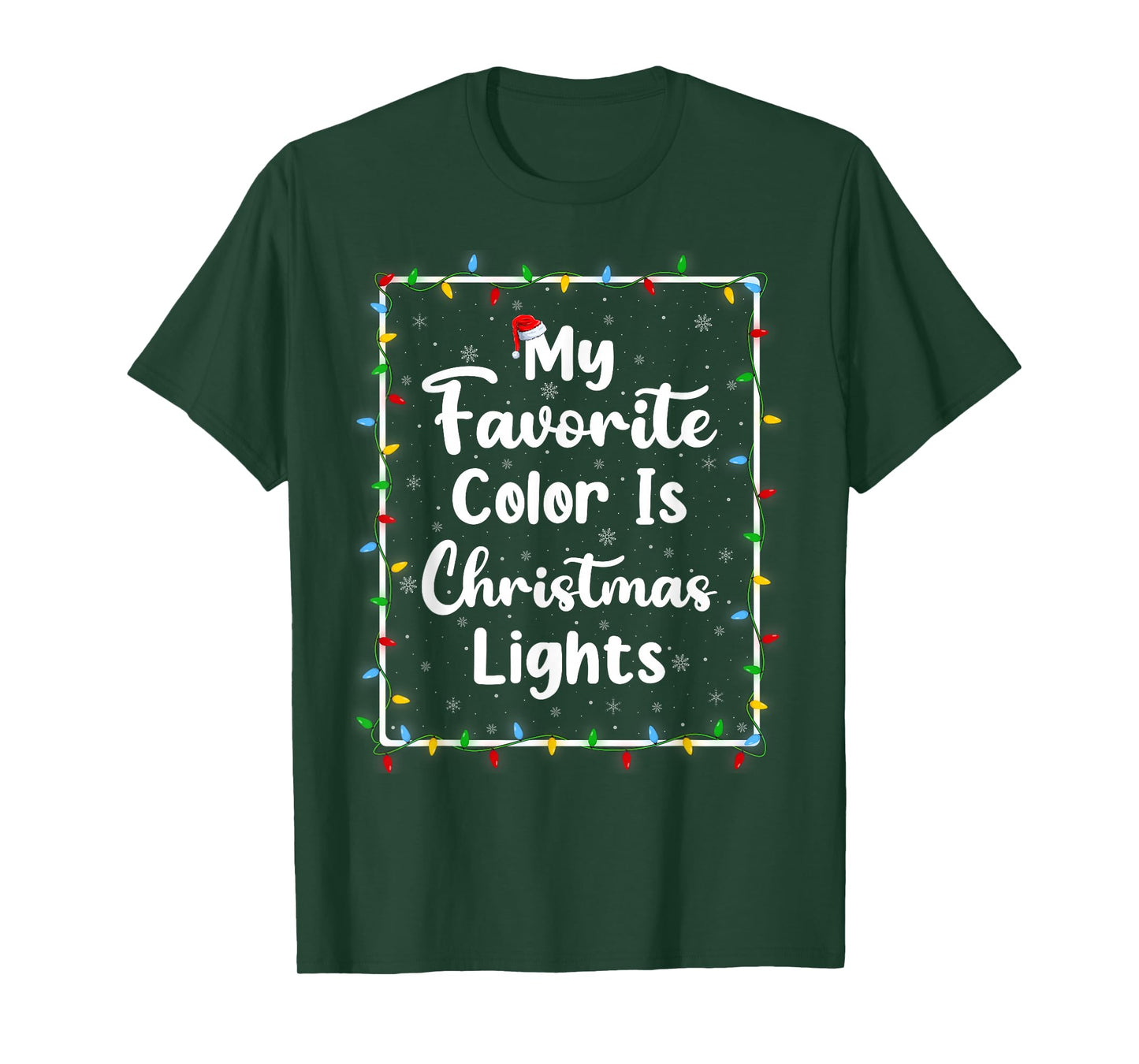 My Favorite Color is Christmas Lights Funny Xmas Holiday T-Shirt