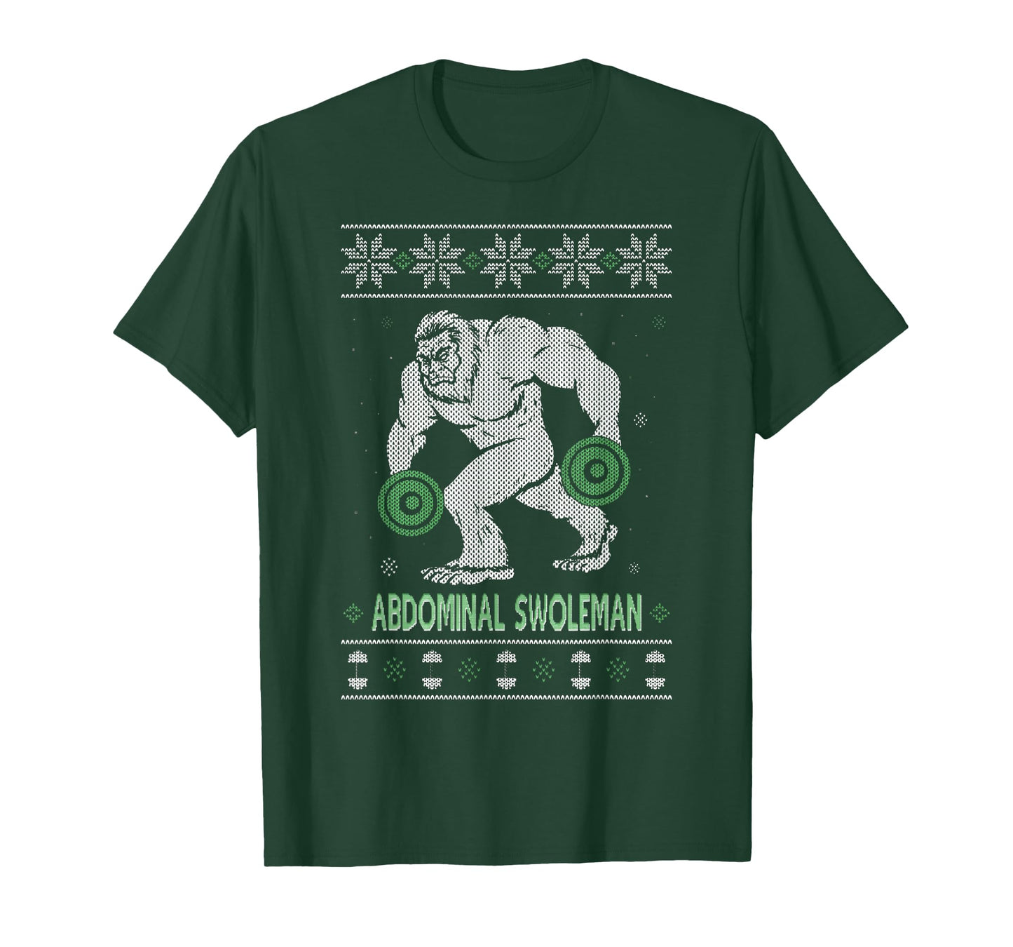 Abdominal Swoleman Christmas Gym Weightlifter T-Shirt