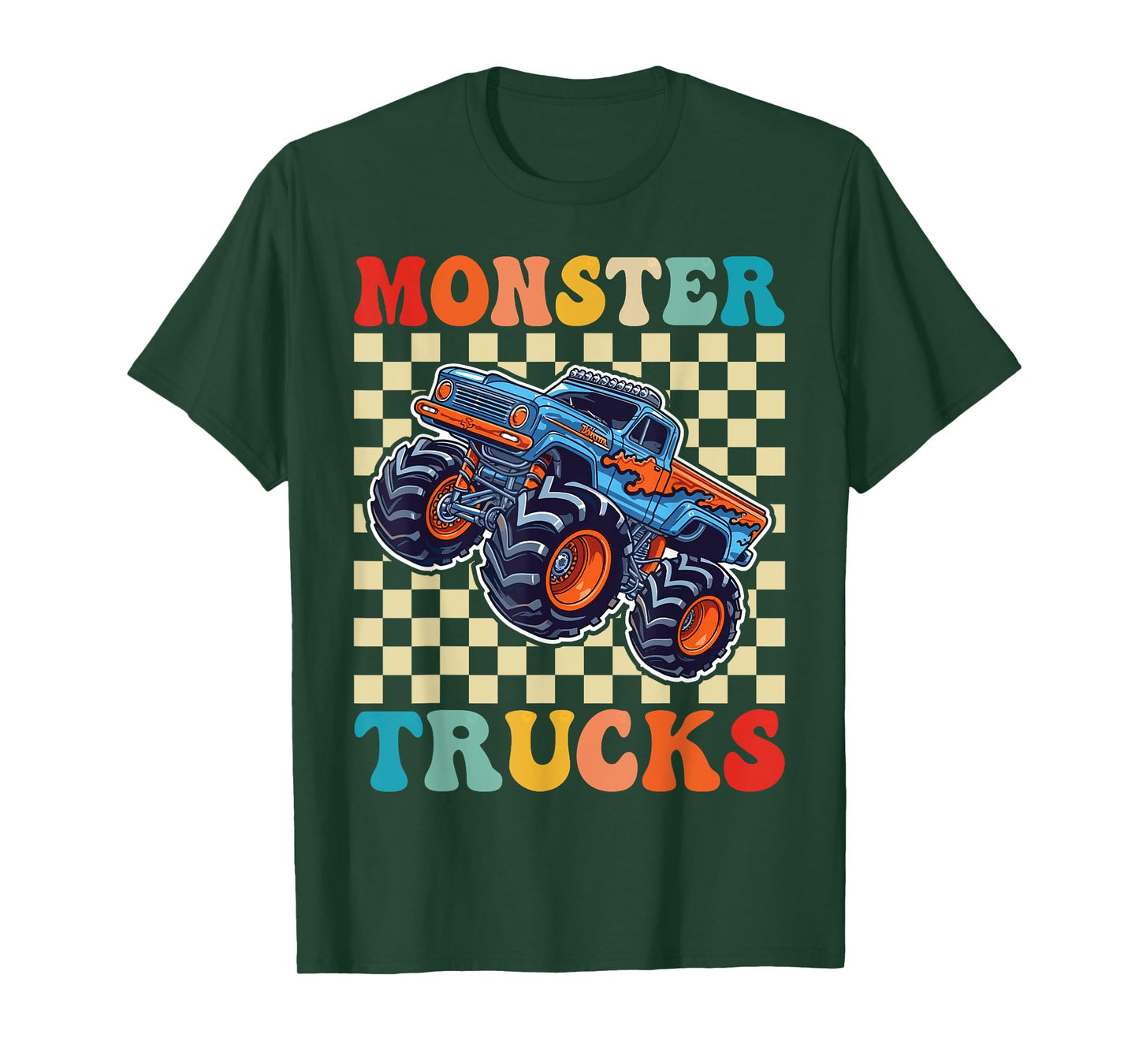 Monster Truck for Toddlers, Kids Monster Truck Retro Vintage T-Shirt