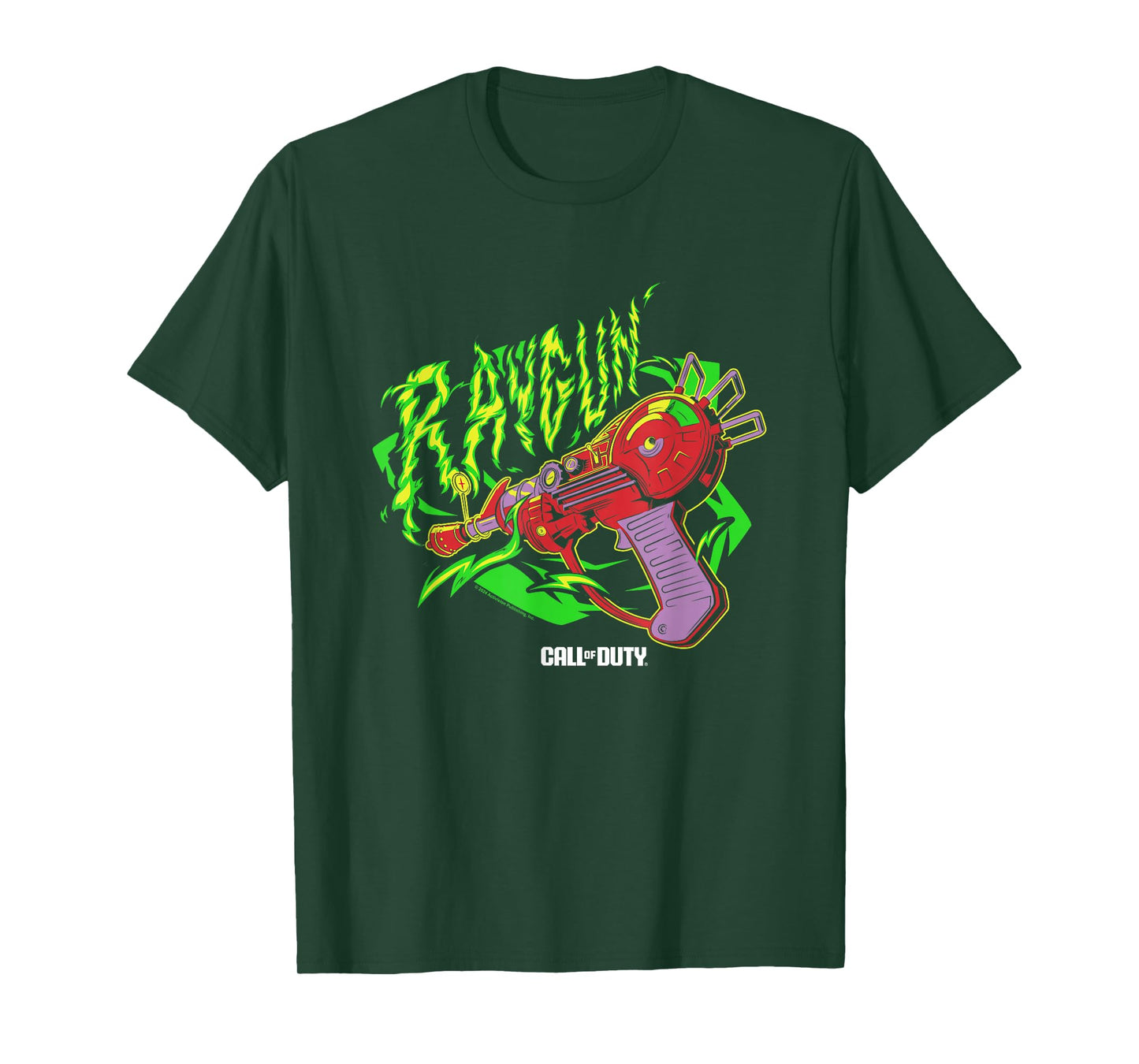 Call Of Duty Raygun Zombie Green Neon Big Chest Retro Logo T-Shirt