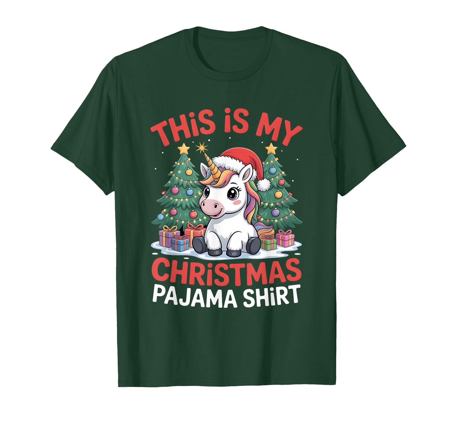 Unicorn This is My Christmas Pajama T-Shirt