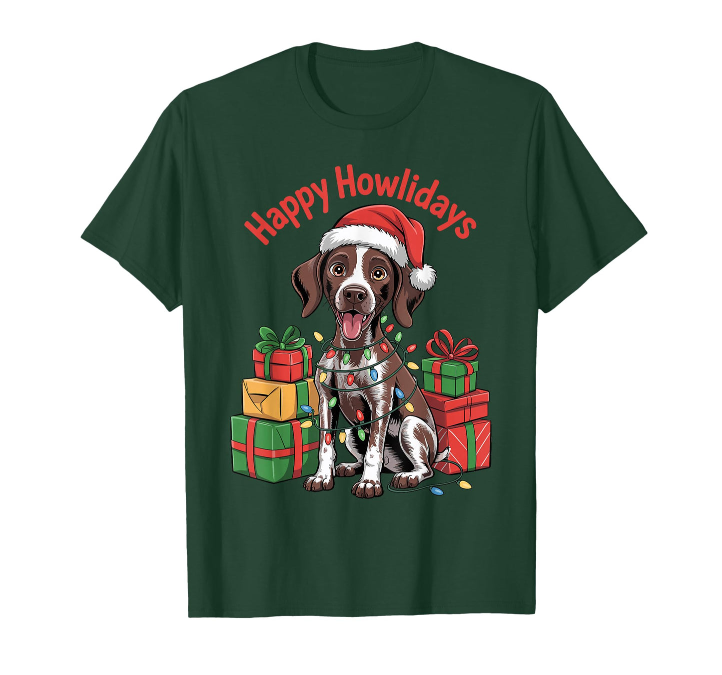 German Shorthaired Pointer Christmas GSP Dog Lover T-Shirt