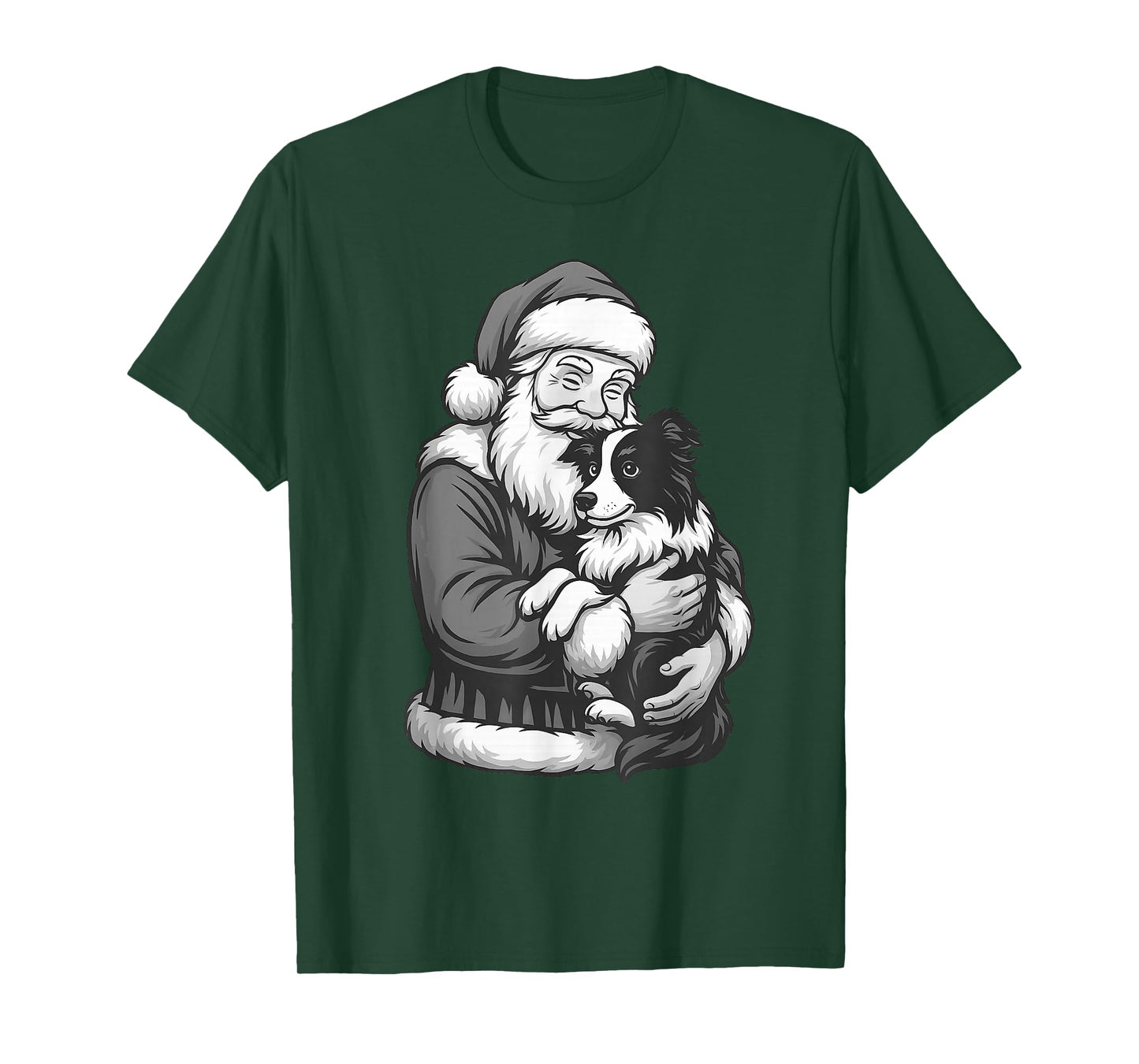 Border Collie Santa Claus Christmas Dog Lover T-Shirt