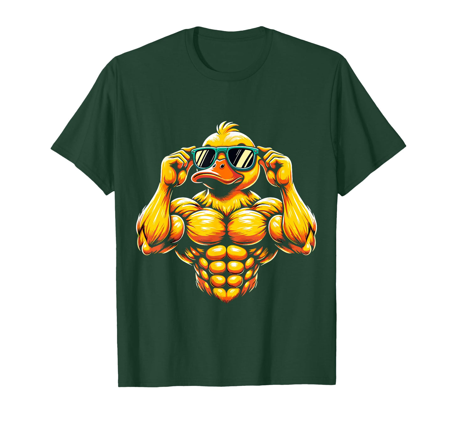 cool Rubber Duck Muscular Fitness Gym Duck T-Shirt