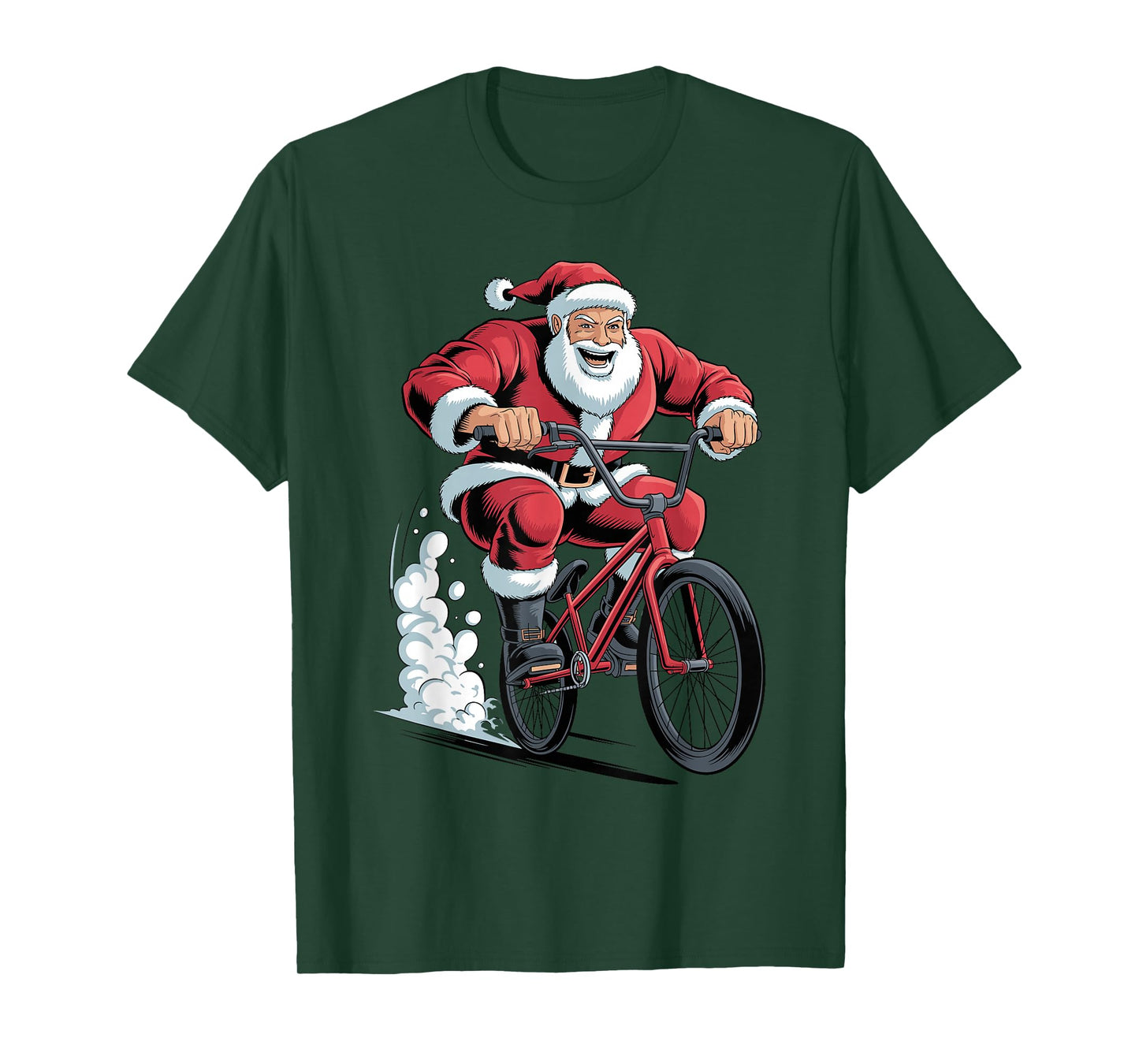 Santa Riding BMX Lover Funny Holiday Christmas Xmas Pajama T-Shirt