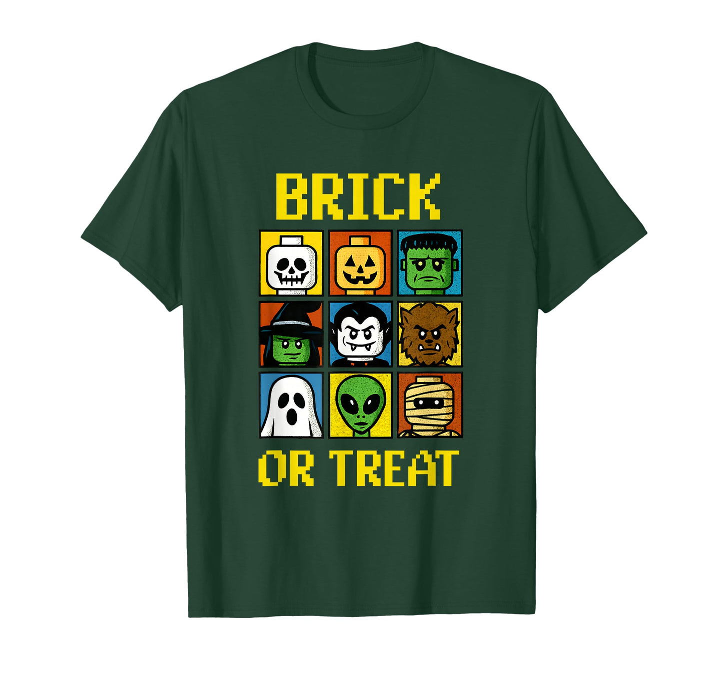 Brick or Treat Halloween Costume Master Builder Blocks Kids T-Shirt