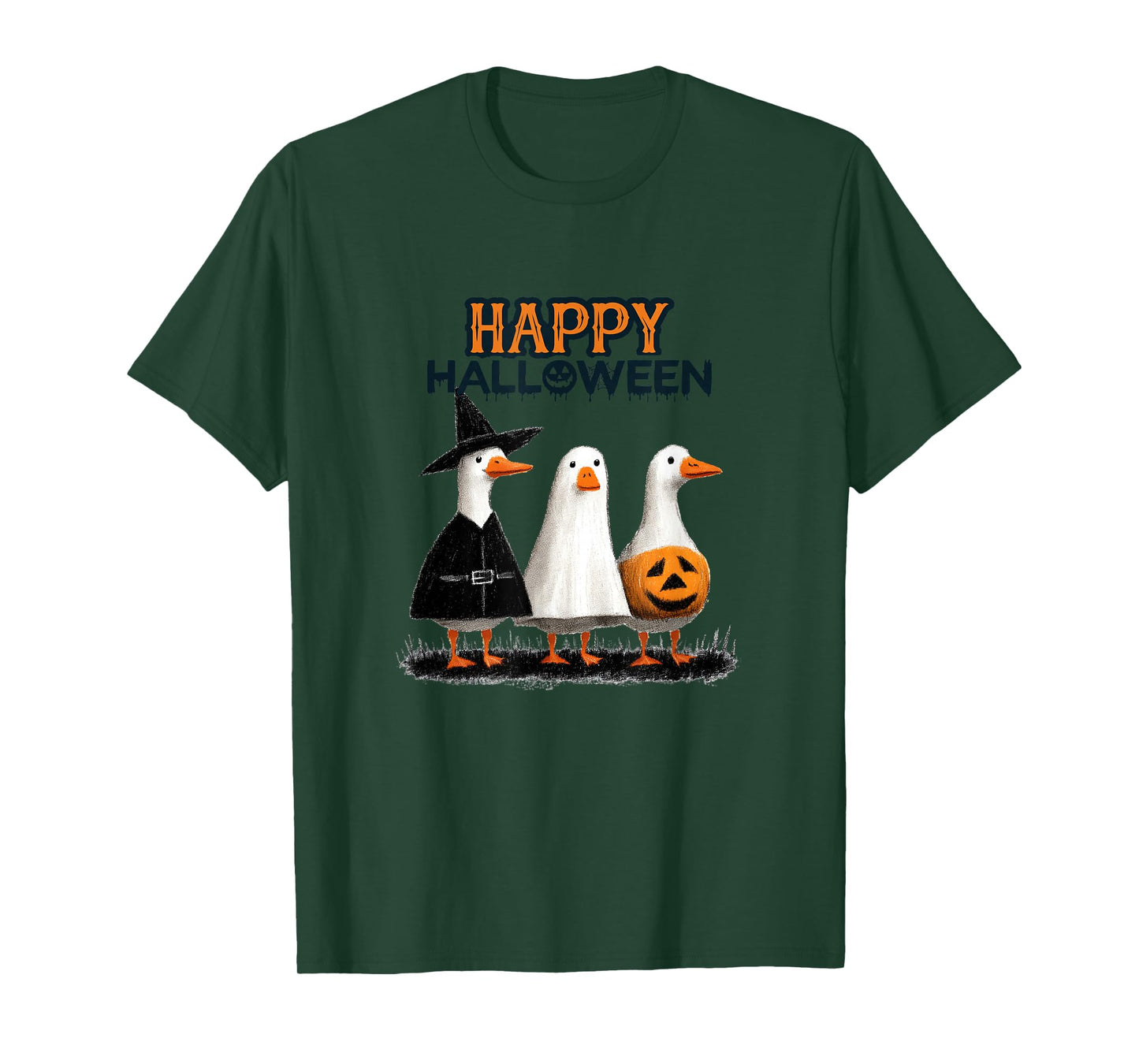 Funny Halloween Goose, Witch Ghost Cute Pet Costume T-Shirt