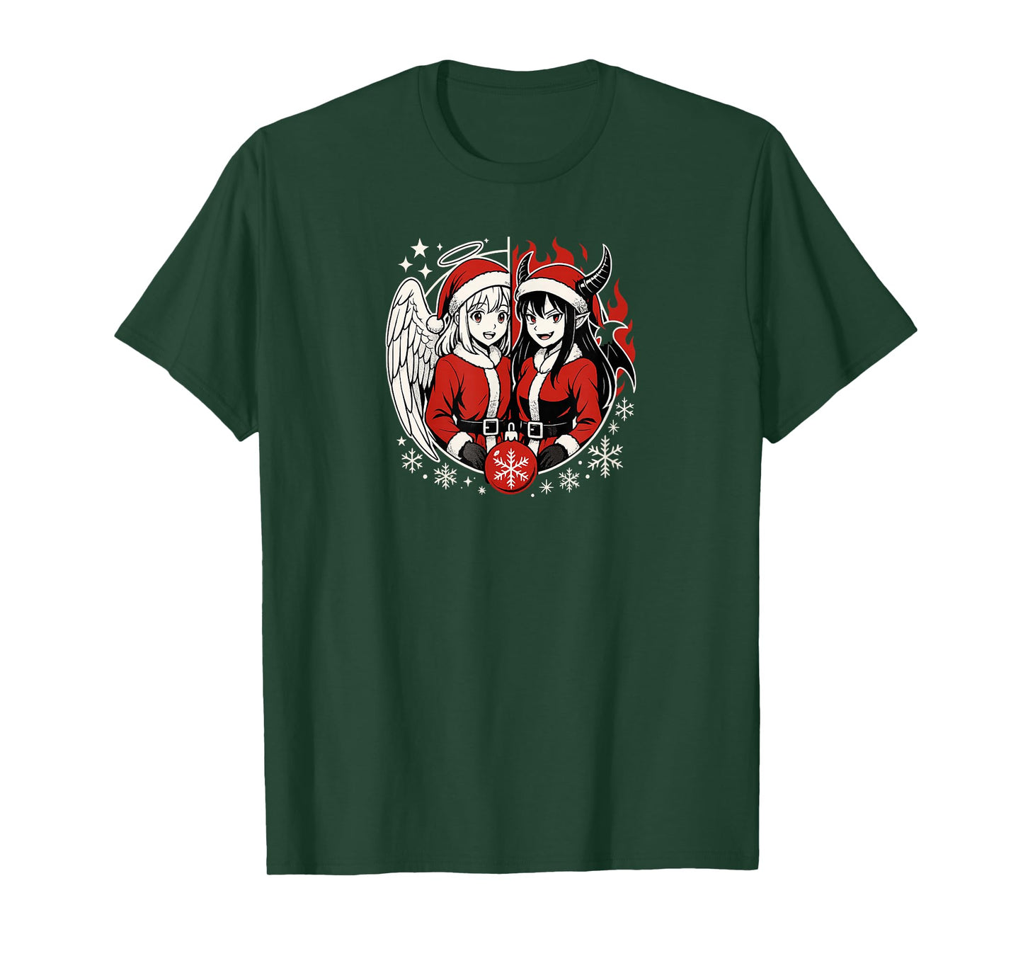 Angel vs Demon Santa Manga T-Shirt