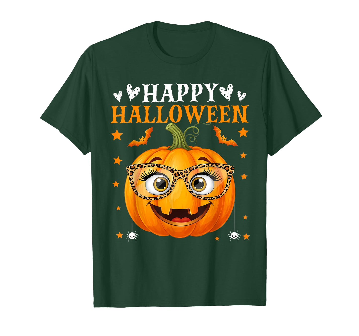 Happy Halloween Costume Funny Pumpkin Women Girls T-Shirt
